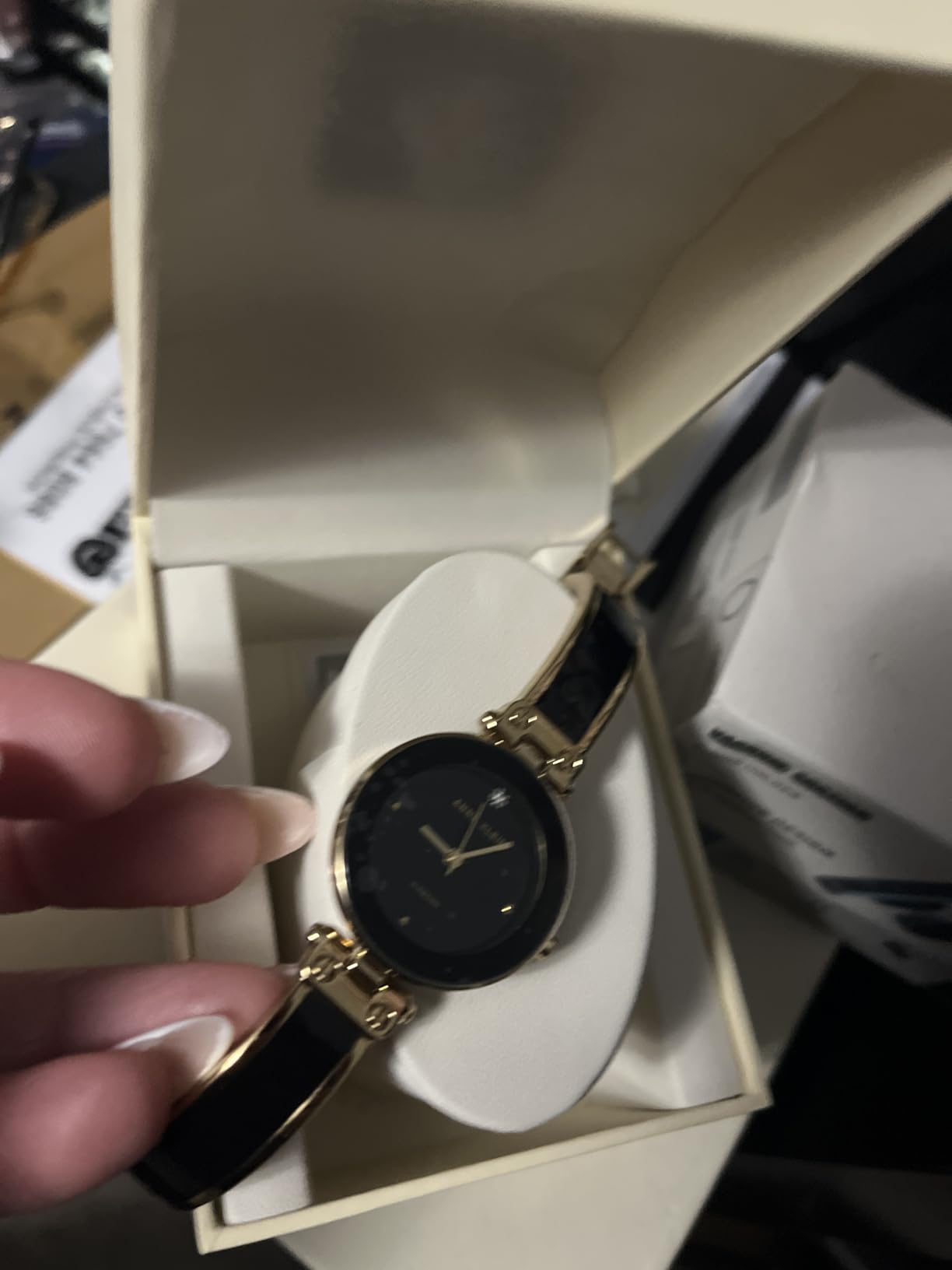 Anne Klein Women's Genuine Diamond Dial Bangle Watch customer photo 2