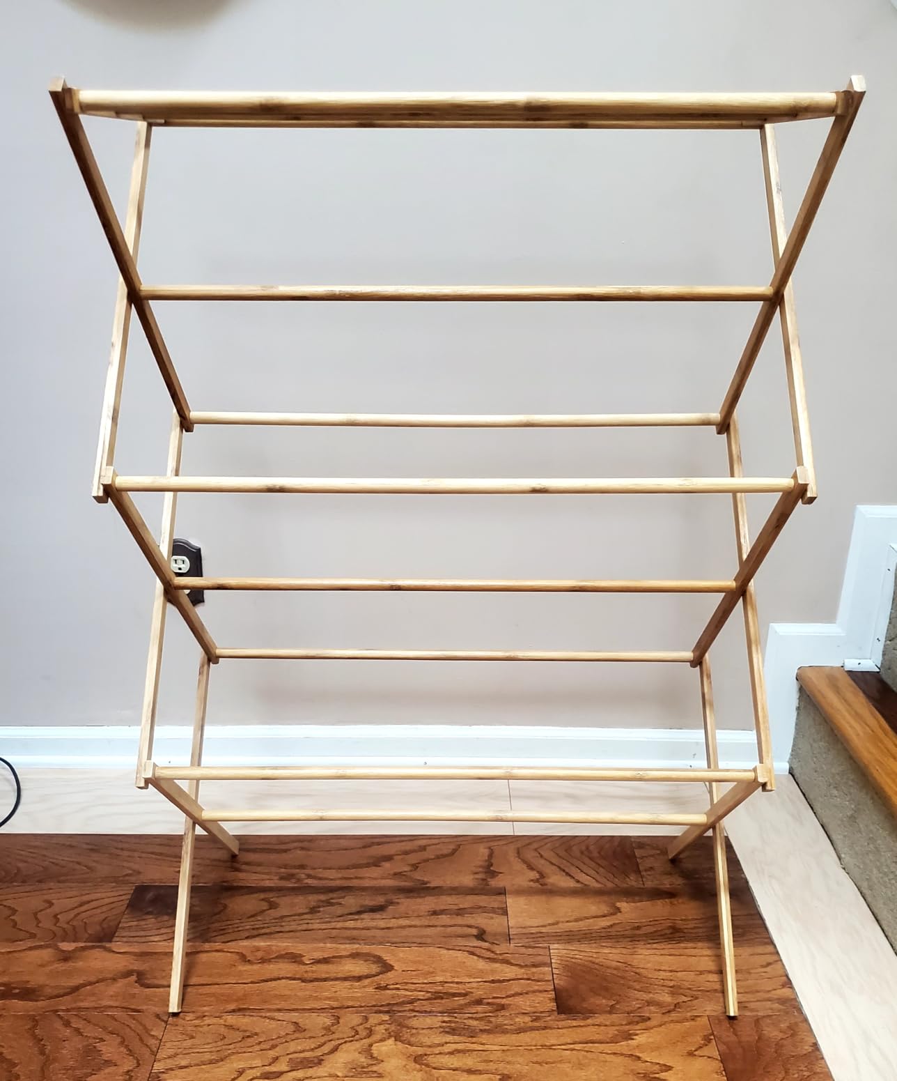 Home-it Wooden Clothes Drying Rack for Laundry - Collapsible Folding Bamboo Laundry Drying Rack for Drying Clothes - Heavy Duty Pre Assembled customer photo 1