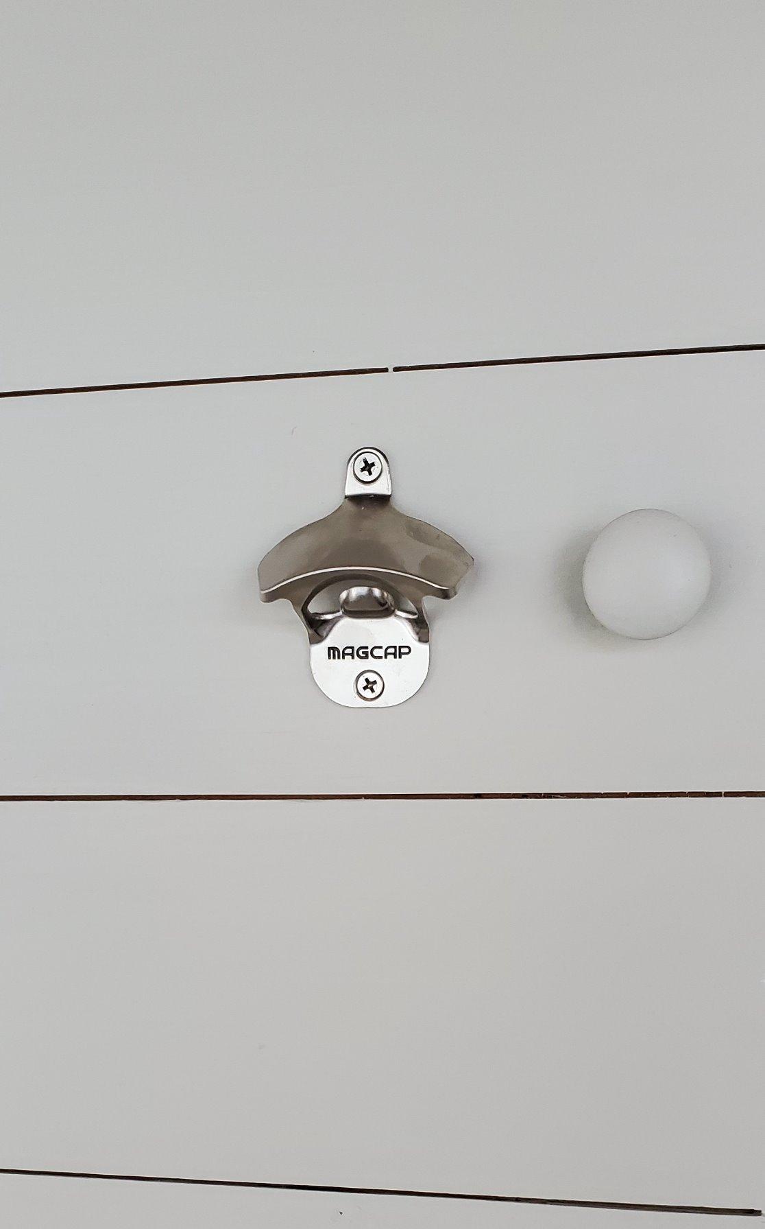 Outdoor Bottle Opener Wall Mounted - Style Magnetic Beer Bottle Opener that Catches Caps - Easy to Install and Incredibly Convenient customer photo 2