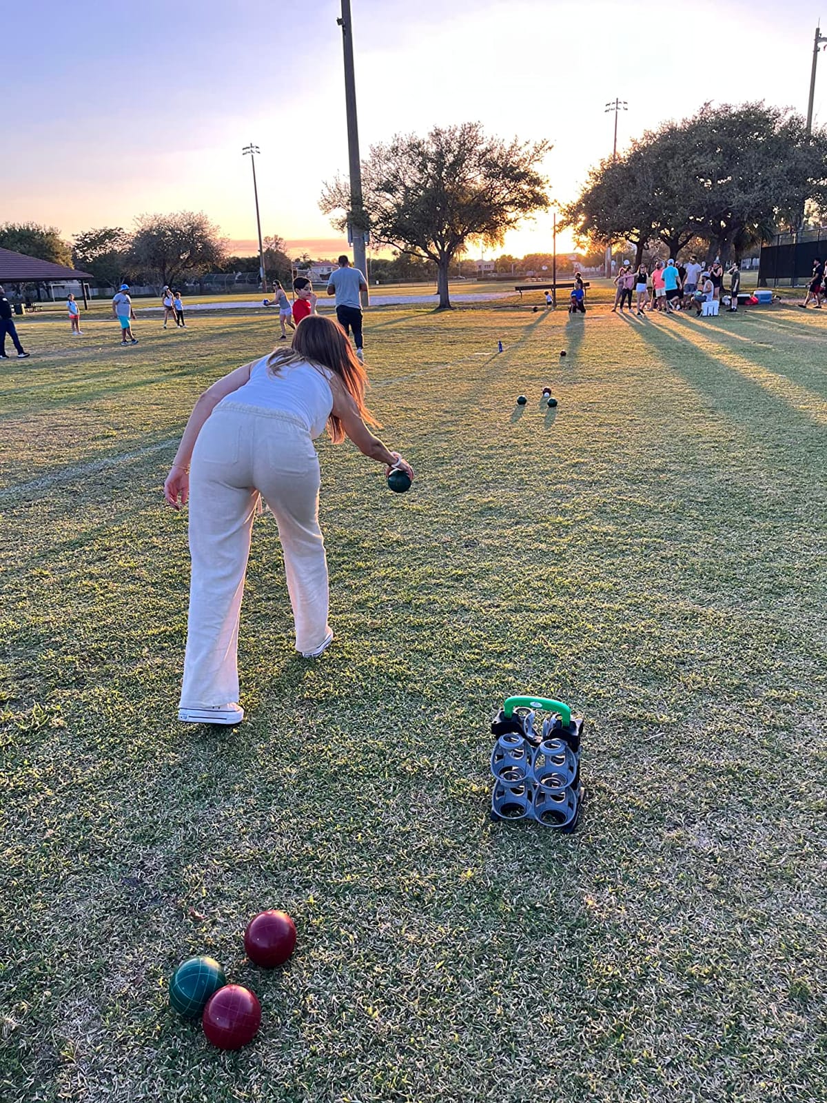 EastPoint Bocce Ball Set, 110mm, 8 Balls, Pallino, Outdoor Games | Portable Carry Case, Resin Construction, 2-4 Players, Beach Games, Backyard Games, Family Play, Outdoor Play customer photo 1