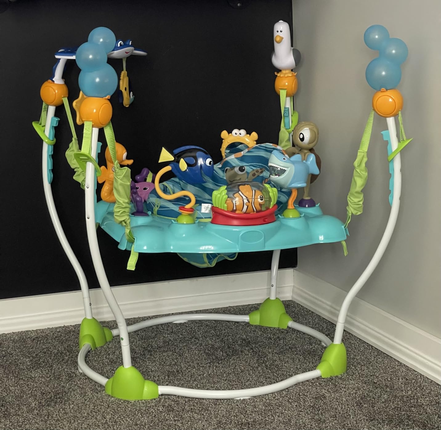 Bright Starts Disney Baby Finding Nemo Sea of Activities Baby Activity Center Jumper with Interactive Toys, Lights, Songs & Sounds, 6-12 Months (Blue) customer photo 1