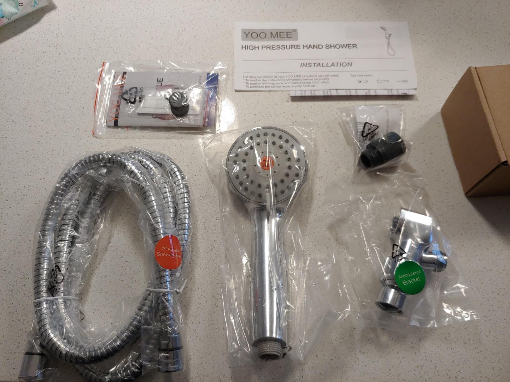 HO2ME High Pressure Handheld Shower, Power Boost Resists Low Flow, Chrome | Against Weak Pressure, Pulsating Massage for Deep Rinsing, with 79 Inch Stainless Steel Hose, Rotatable Mount Arm, Multi-Mode customer photo 2