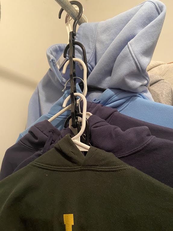 HOUSE DAY 10 Pack Space Saving Hangers, Black, Premium Smart Hanger customer photo 1