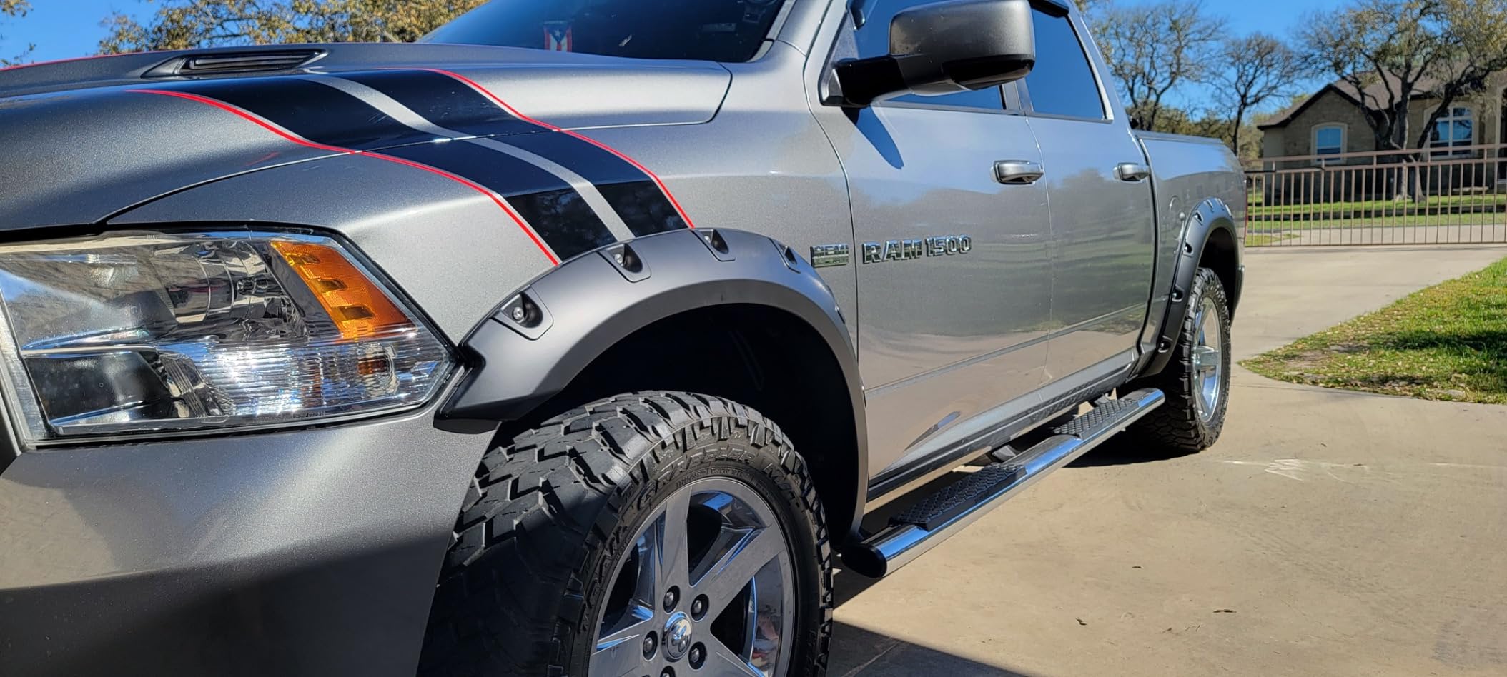 Tyger Auto Fender Flare Compatible with 2009-2018 Dodge Ram 1500; 2019-2024 Classic, Smooth Textured Black Paintable Bolt-Riveted Style 4pc | TG-FF8D4148 customer photo 1