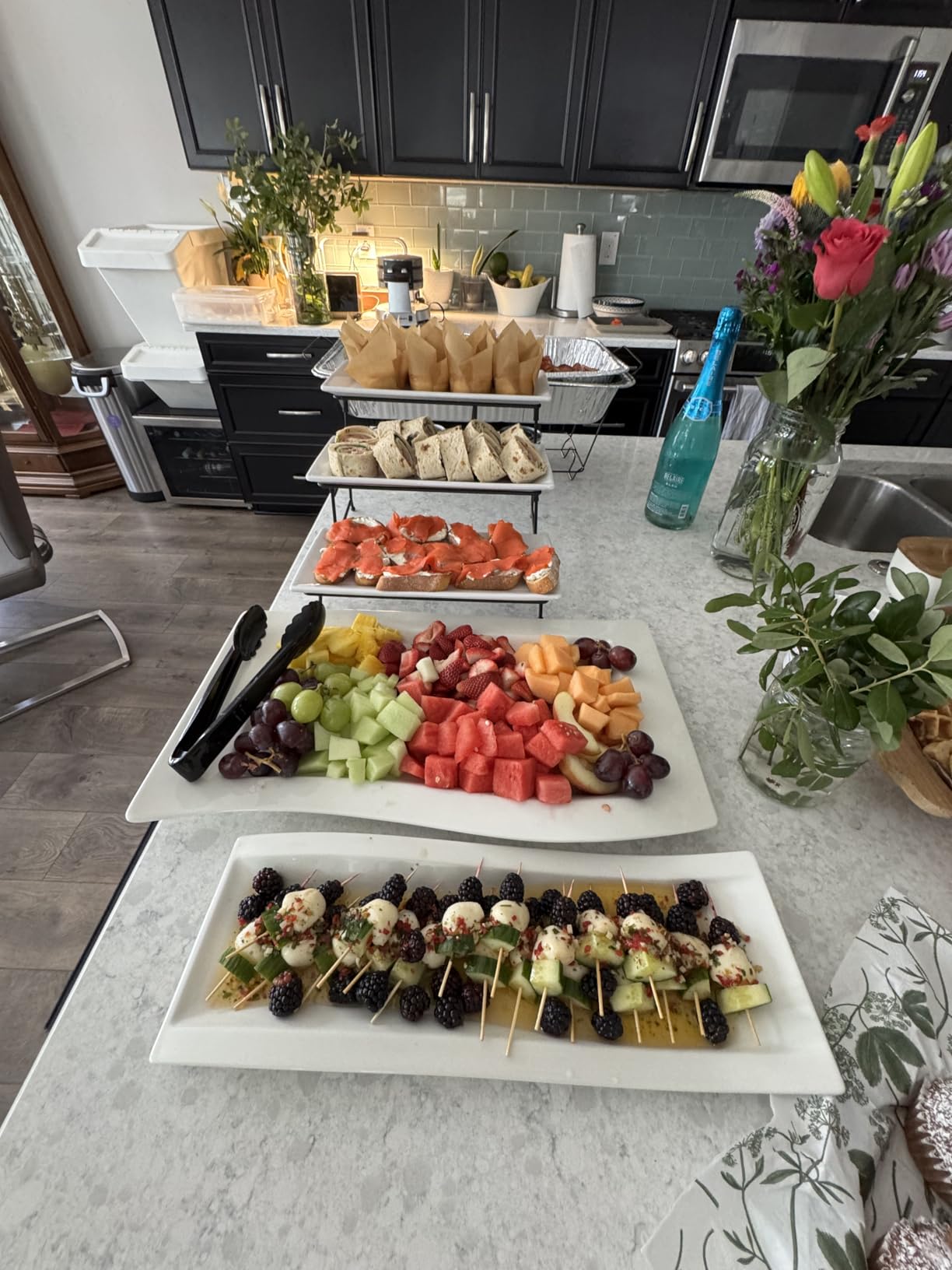 Gibson Elite Gracious Dining 3-Tier Serving Display Stand, Rectangular White Porcelain Plates, Tiered Serving Display - Elegant Food Presentation Display for Parties, Catering, Entertaining Events customer photo 2