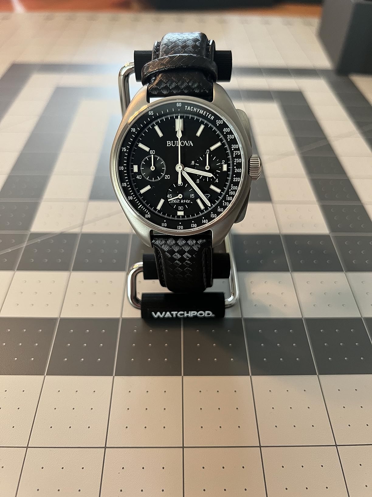 Bulova Men's Archive Series Lunar Pilot 6-Hand Chronograph High Performance Quartz Stainless Steel and Black Nylon Strap Watch Set, Sapphire Crystal Style: 96B251 customer photo 1