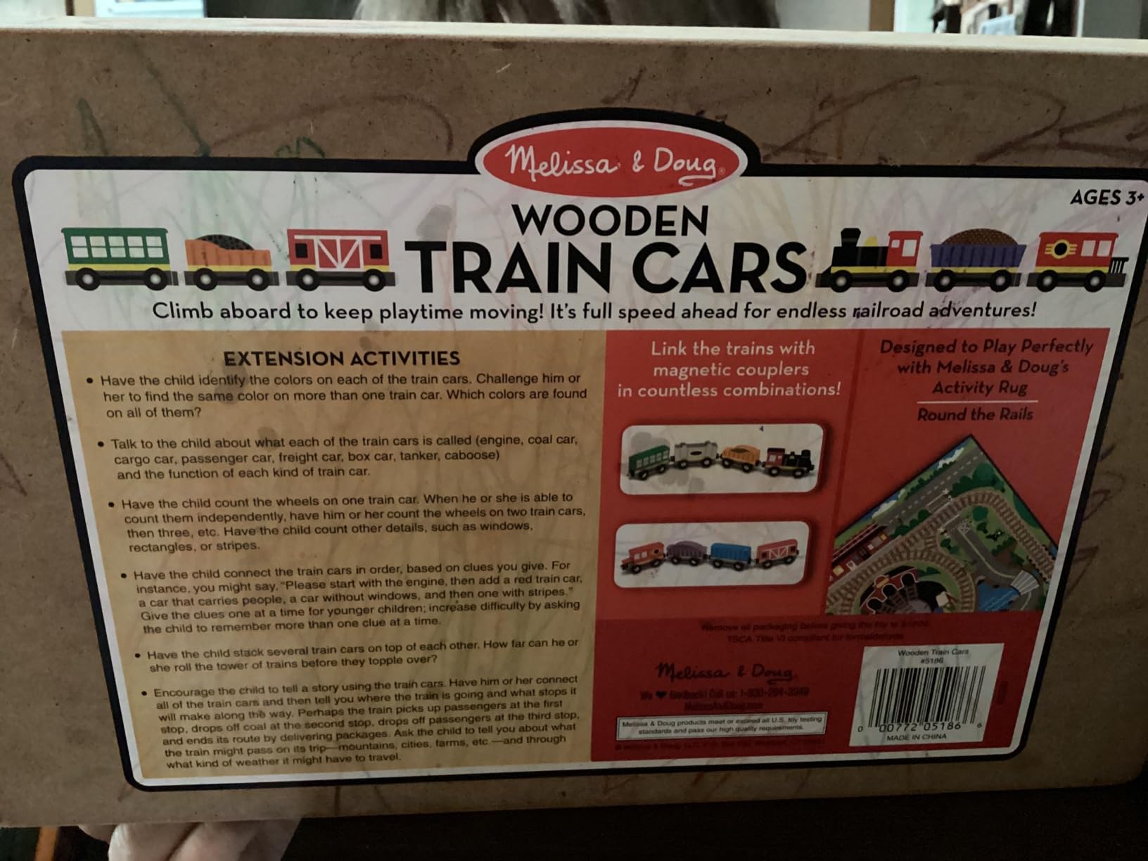 Melissa & Doug Wooden Train Cars, 8-Piece Magnetic Train Set with Toy Storage Tray, Steam Engine, Caboose, Coal & Passenger Cars, Montessori-Inspired Pretend Play Toys for Kids Ages 3+ customer photo 2