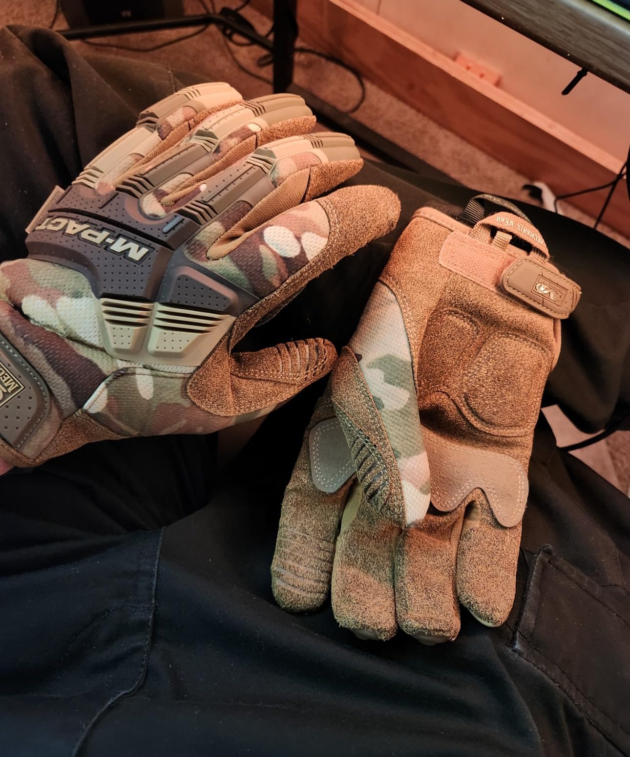 Mechanix Wear M-Pact Tactical Work Gloves, Grey, Large customer photo 1