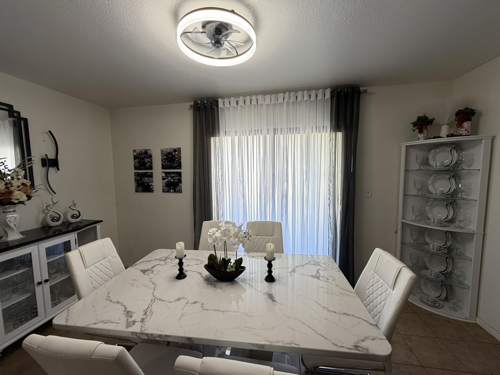 NICETOWN White Sheer Curtains 84 inches Long - Home Decoration Grommet Airy & Lightweight Elegant Window Treatments with Light Filtering for Bedroom/Living Room (2 Panels, W54 x L84) customer photo 2