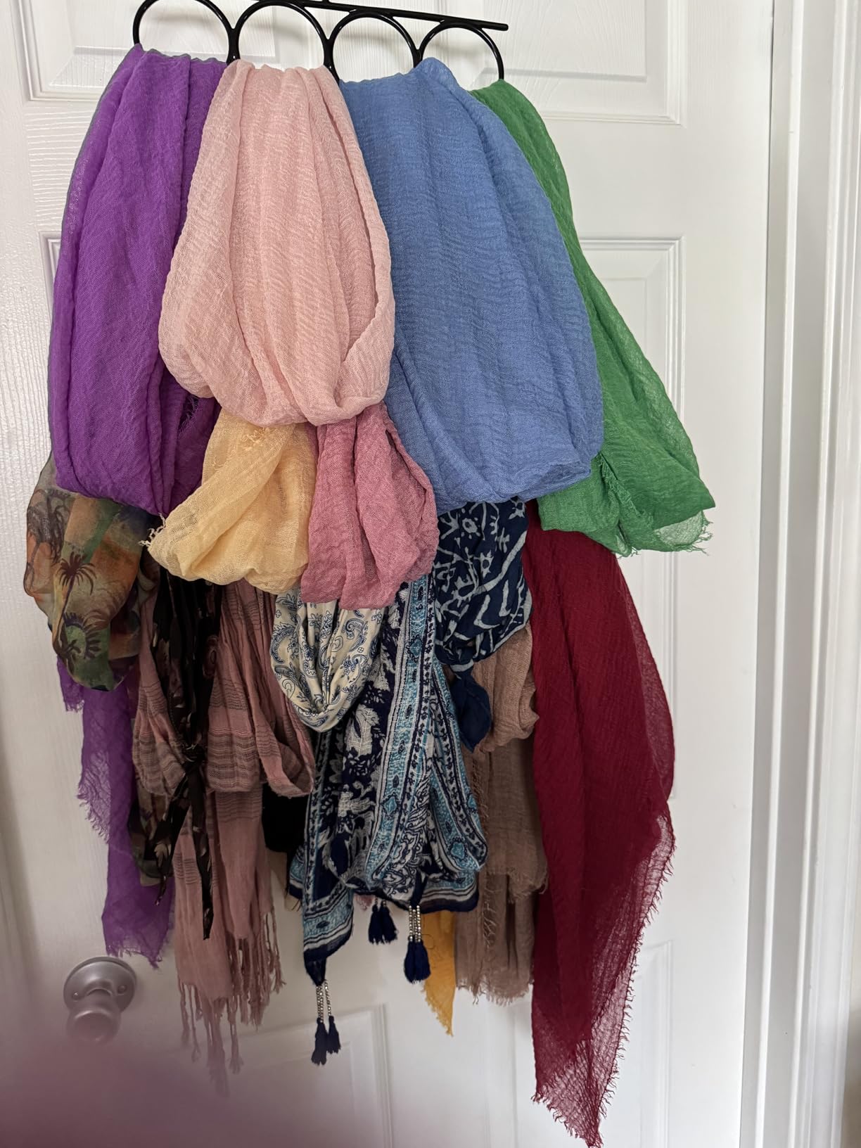 Whitmor 16 Rings Folding Metal Scarf Hanger for Closet, 12. 25