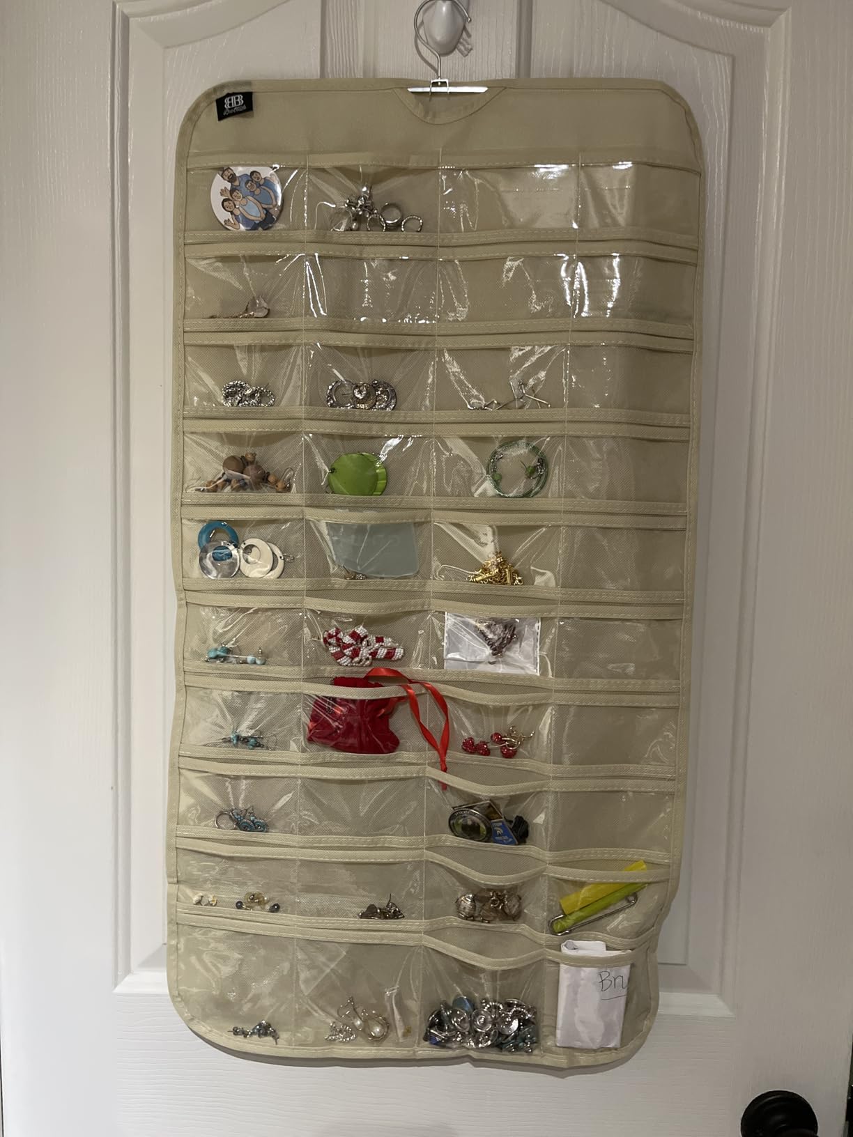 BB Brotrade Hanging Jewelry Organizer,Accessories Organizer,80 Pocket Organizer for Holding Jewelries（Beige） customer photo 1