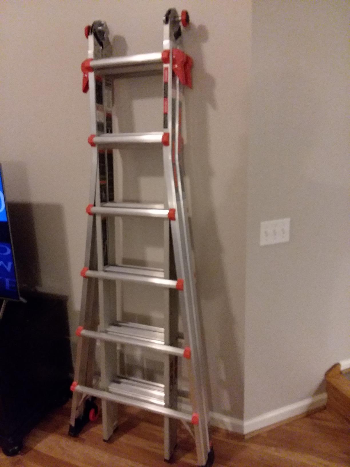 Little Giant Velocity, Aluminum Ladder, 26 ft Reach, 15426-001 | Telescoping Multi-Position Ladder with Extension, A-Frame, 90-Degree & Trestle Modes, Tip & Glide Wheels, 300 lbs. Rating customer photo 1