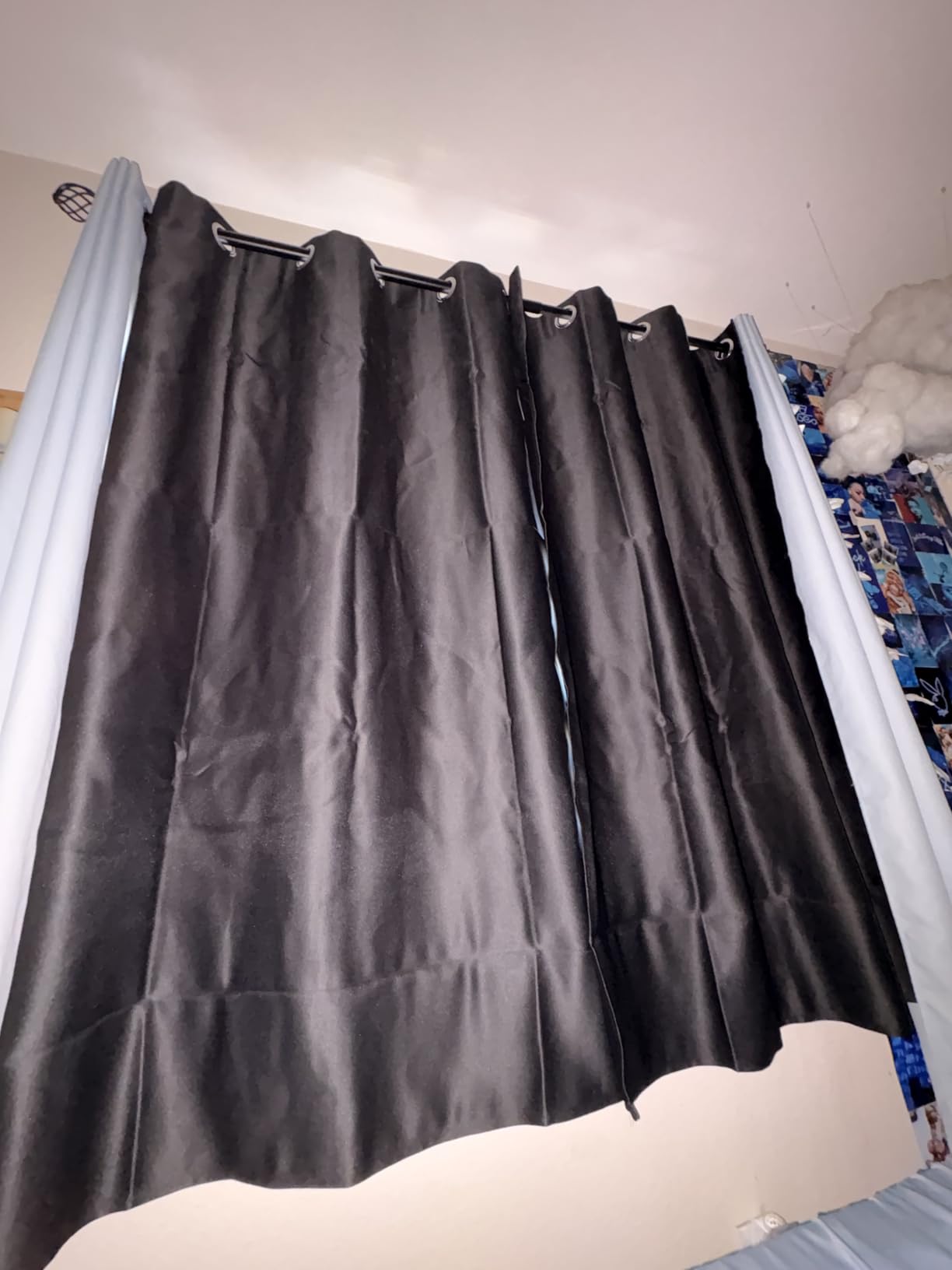 NICETOWN Black Blackout Curtains for Living Room 42 x 84 inches 2 Panels | Thermal Insulated Soft Fabric Privacy Protection Sound Reducing Drapes Room Darkening Noise Blocking for Bedroom Home Theater customer photo 2