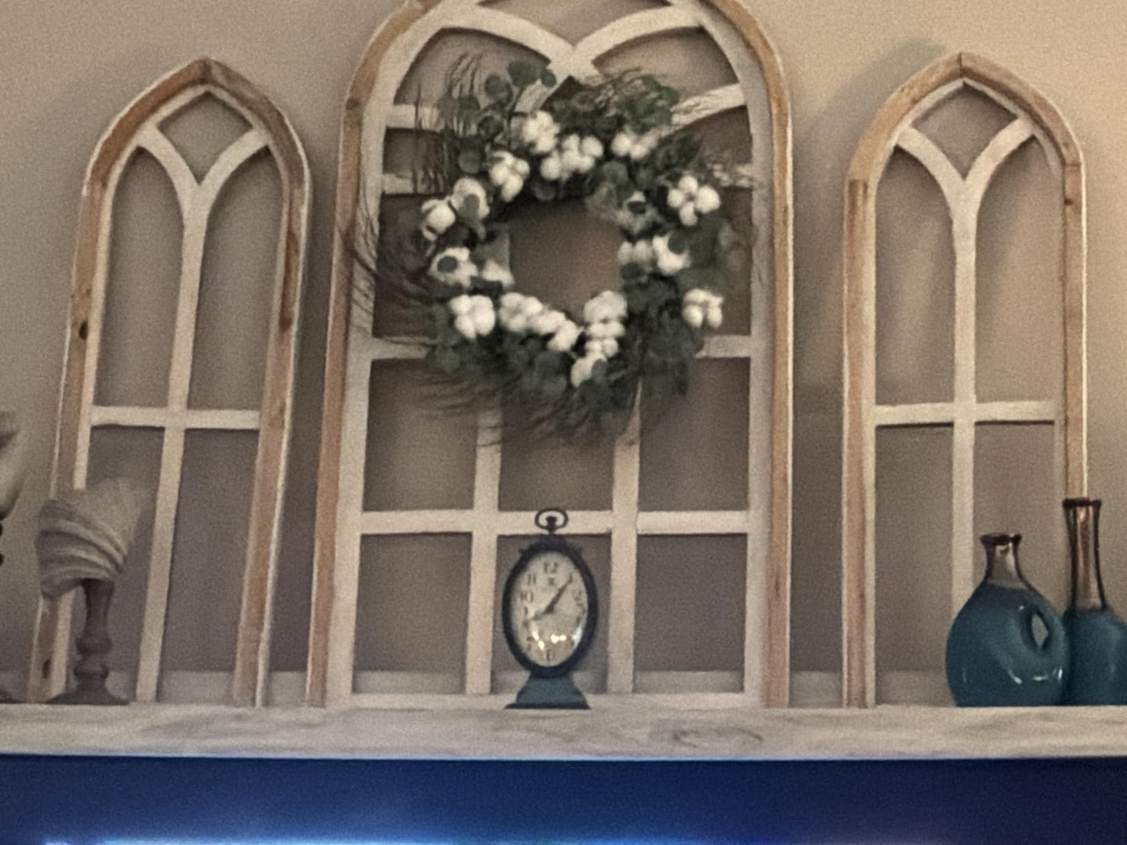 NIKKY HOME Vintage Small Table Clock, Teal Decorative Desk Shelf Clock customer photo 1