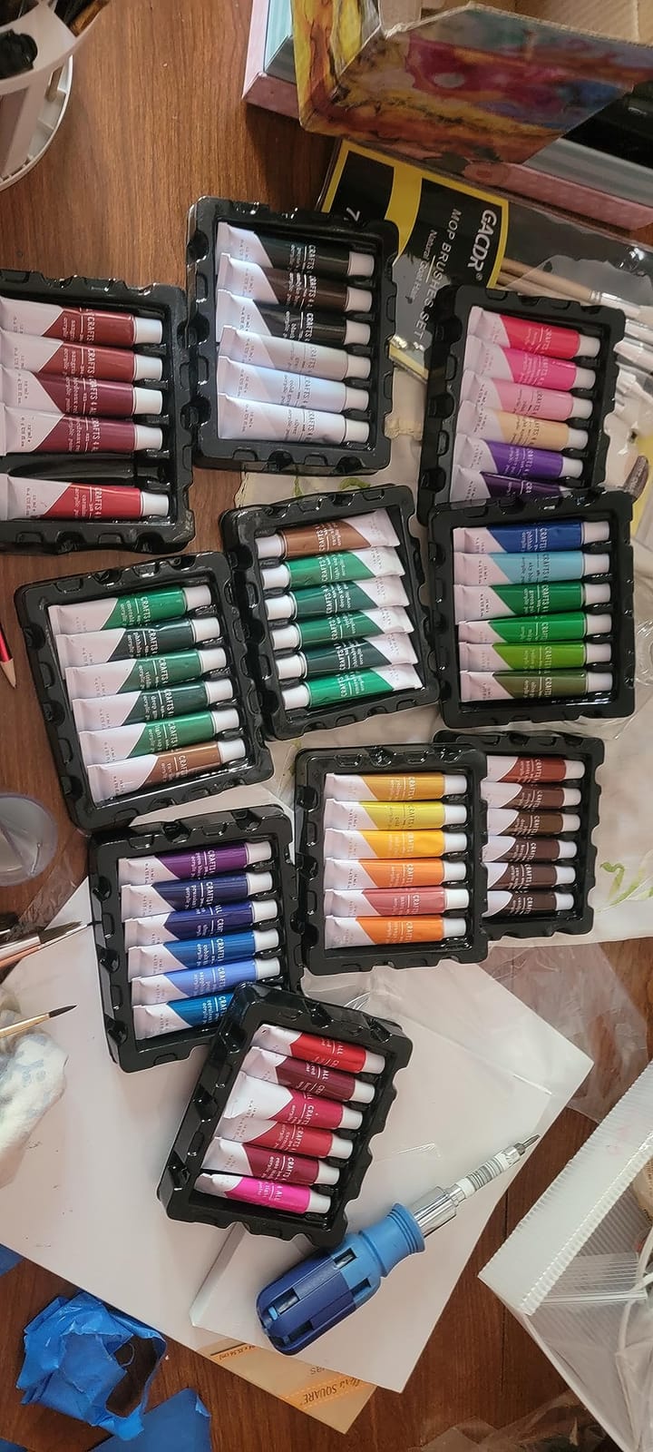 Crafts 4 All Acrylic Paint Set for Adults and Artists - 24 Pack of 12mL Paints with 3 Art Brushes, Non-Toxic Craft Paint for Easter Eggs, Ceramic Rock- Art Supplies customer photo 2