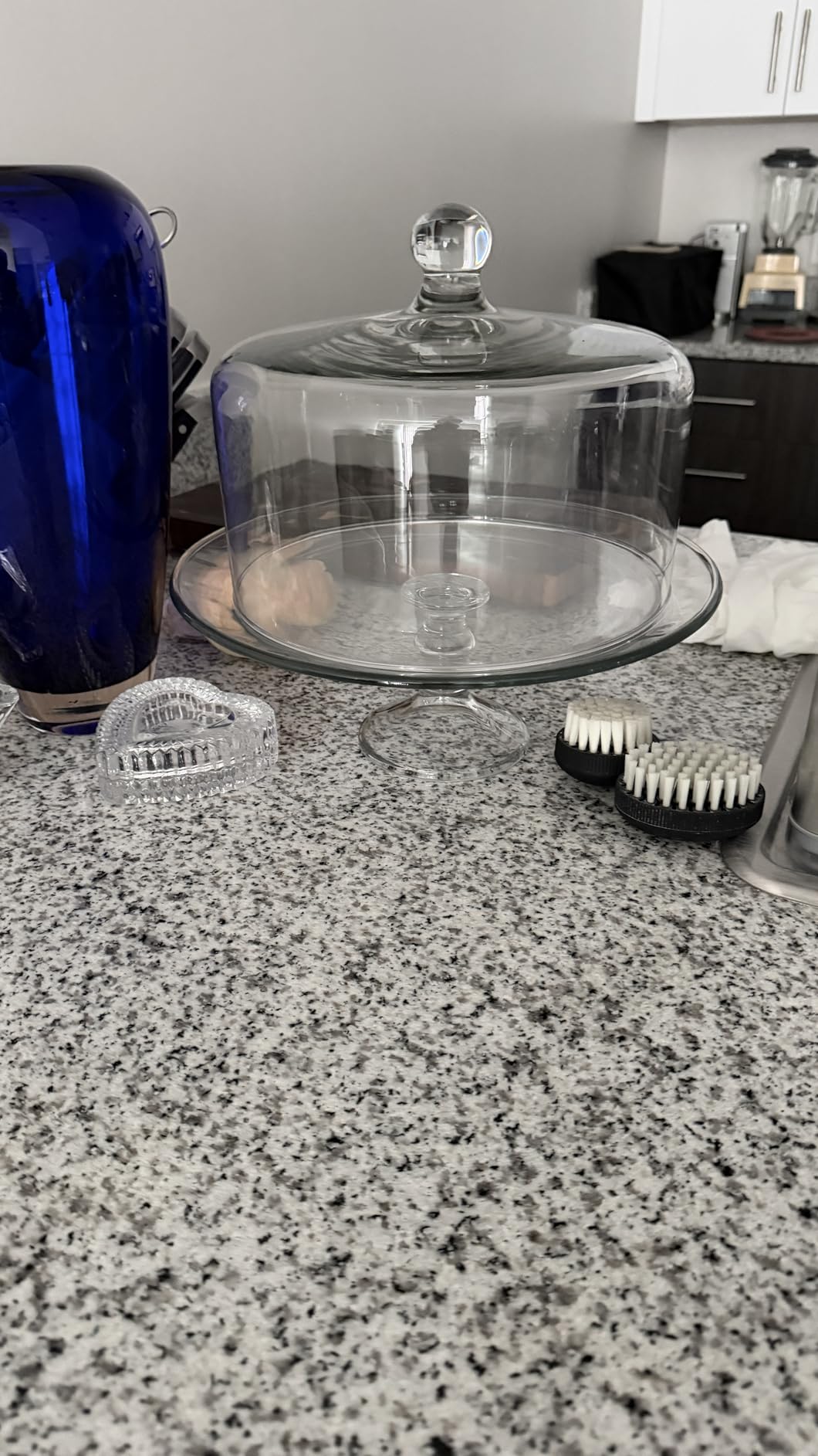 Libbey Selene Glass Cake Stand with Dome Lid, Footed Dessert Serving Dish customer photo 2