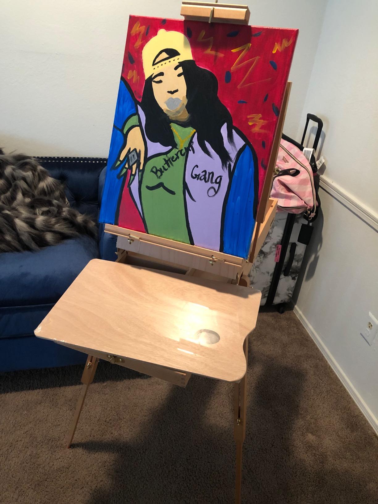 French Style Portable Tripod/Desktop Wooden Artist Easel w Carry Strap customer photo 2