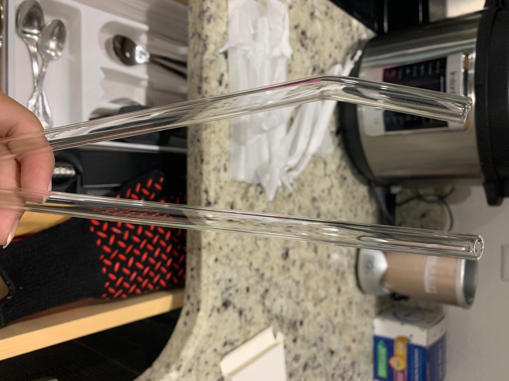 10-Piece Reusable Glass Drinking Straws - 10