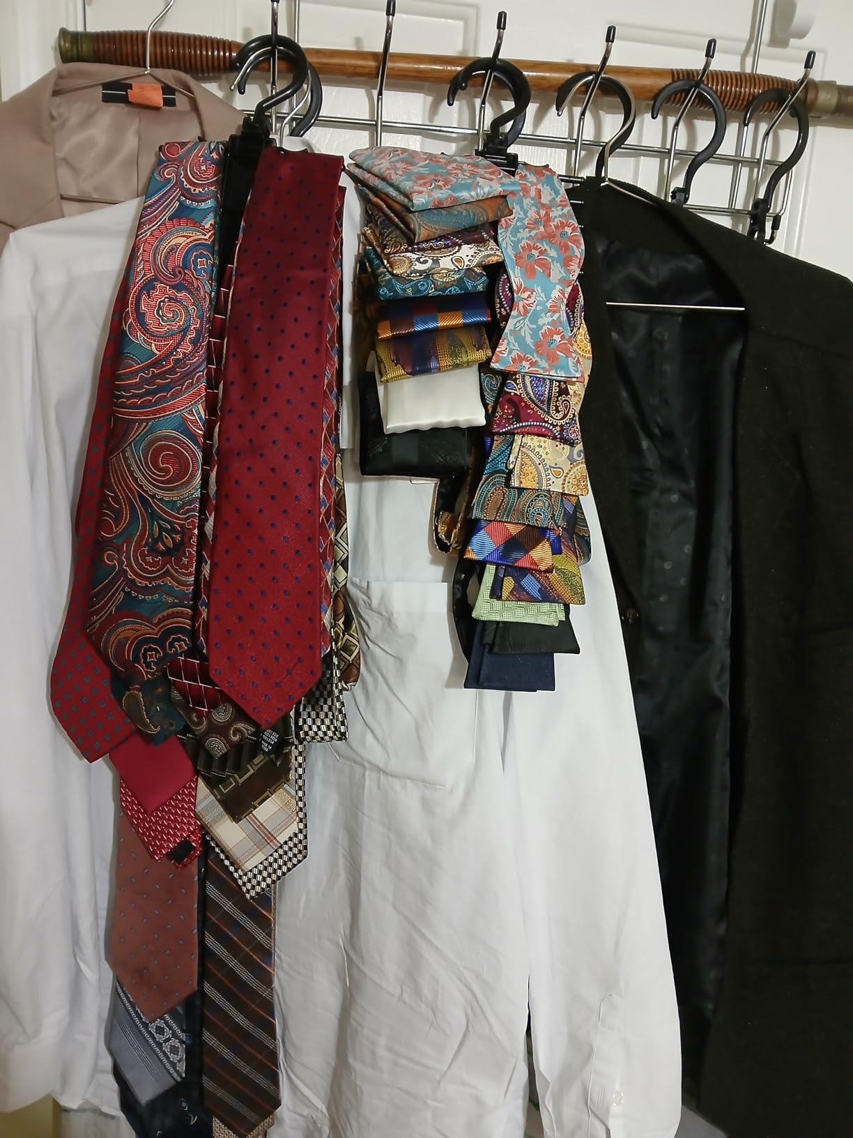 2-Pack Black Tie Rack, Organizer, Hanger, Holder - Affordable Ti. customer photo 1