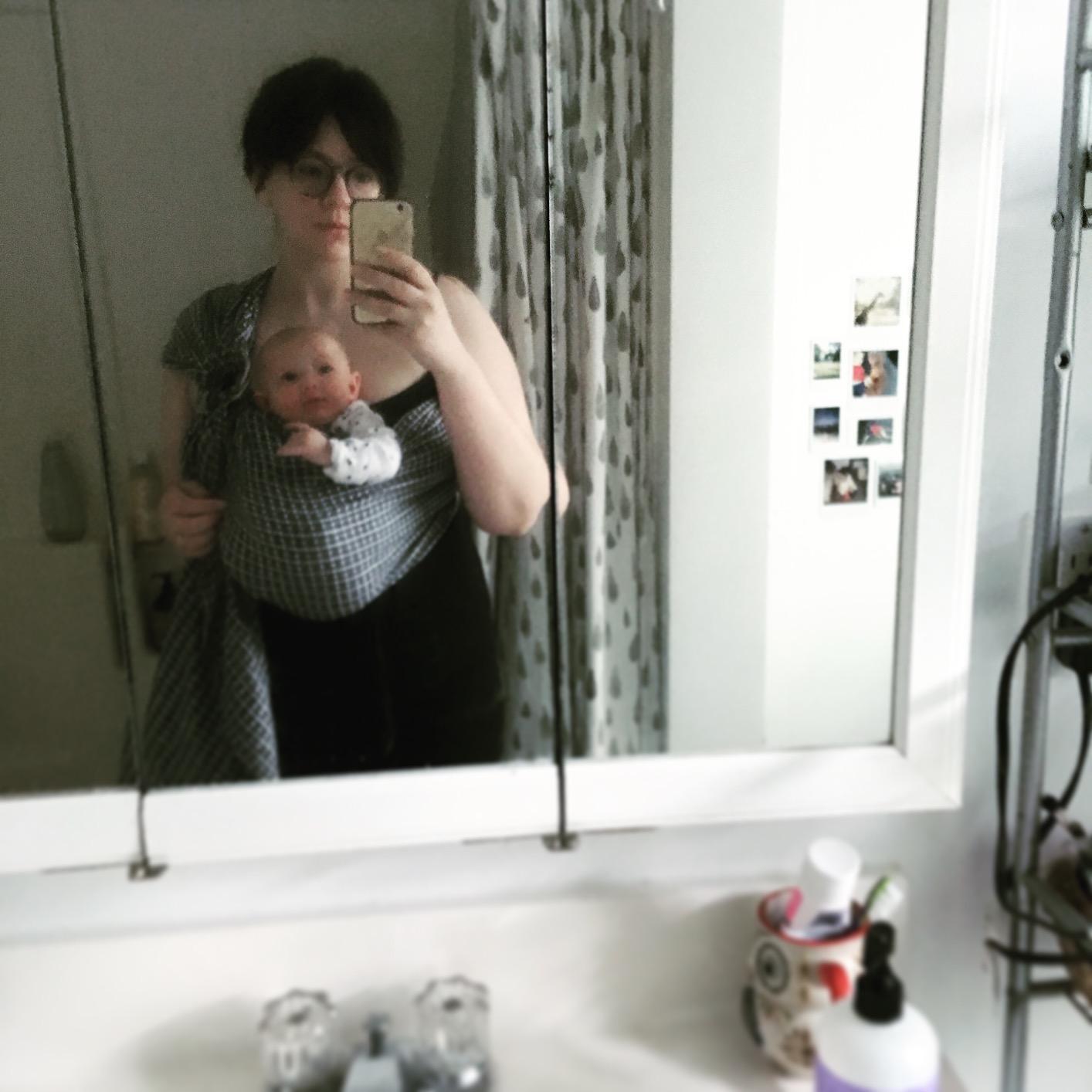 Hip Baby Wrap Ring Sling Carrier for Baby, 8-35 lbs - Summer Rainbow customer photo 2