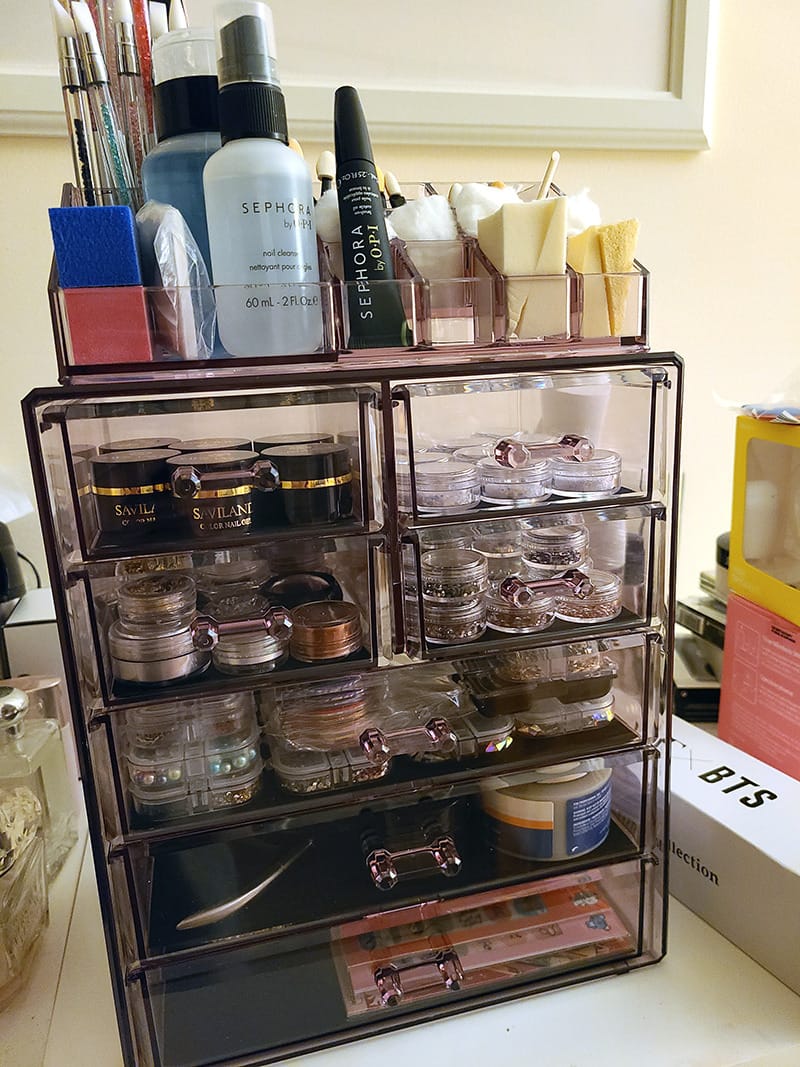 Sorbus Makeup Organizer, 7-Drawer Acrylic 2-Piece Set (Clear) customer photo 2