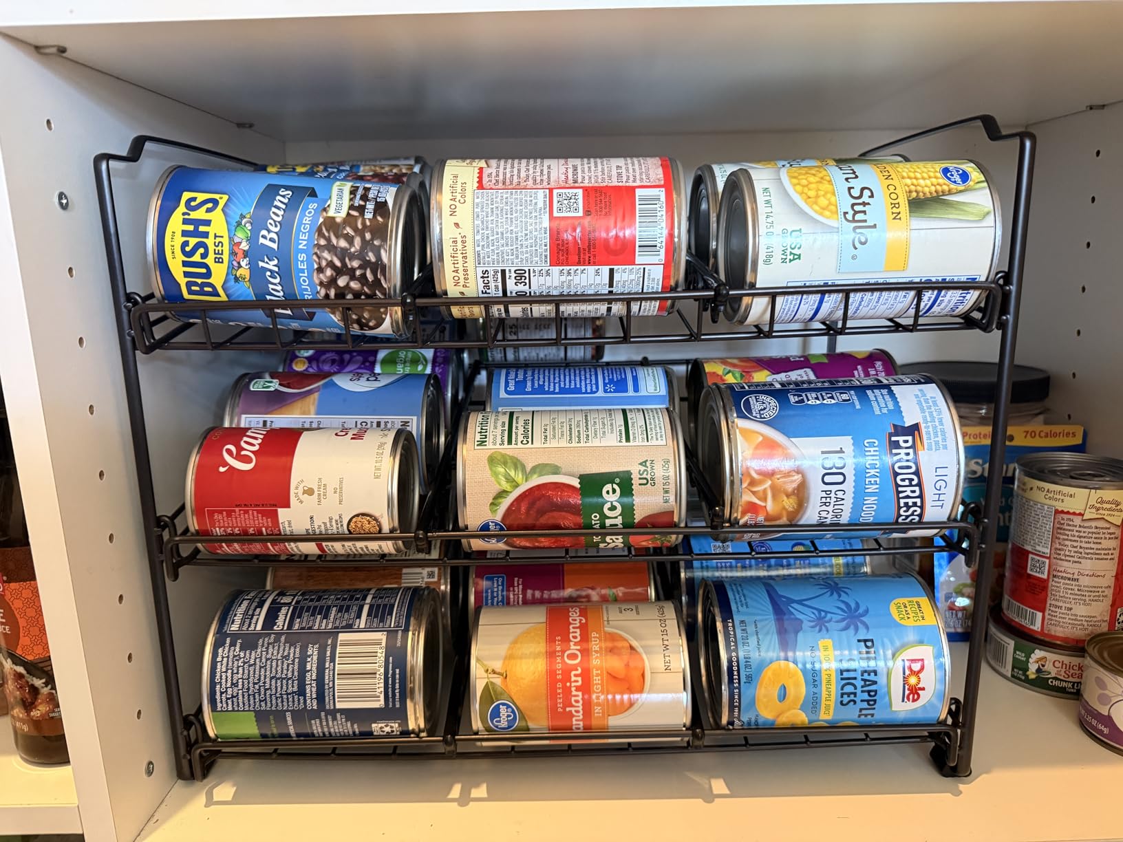 Simple Houseware 3-Tier Stackable Can Organizer Rack Hold 36 Cans, Chrome customer photo 2