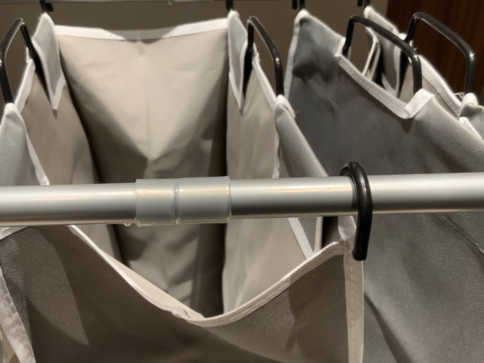Simple Houseware Heavy Duty 3-Bag Laundry Sorter Rolling Cart, Chrome customer photo 1