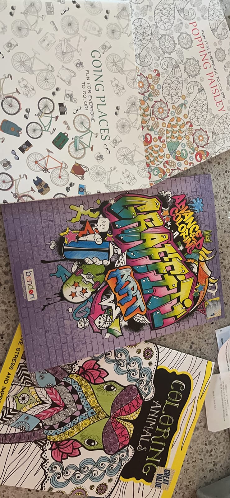 Adult Coloring Books Value Set -- 4 Assorted Coloring Books for Adults with Colored Pencils Kit (Over 120 Stress Relieving Patterns) customer photo 2