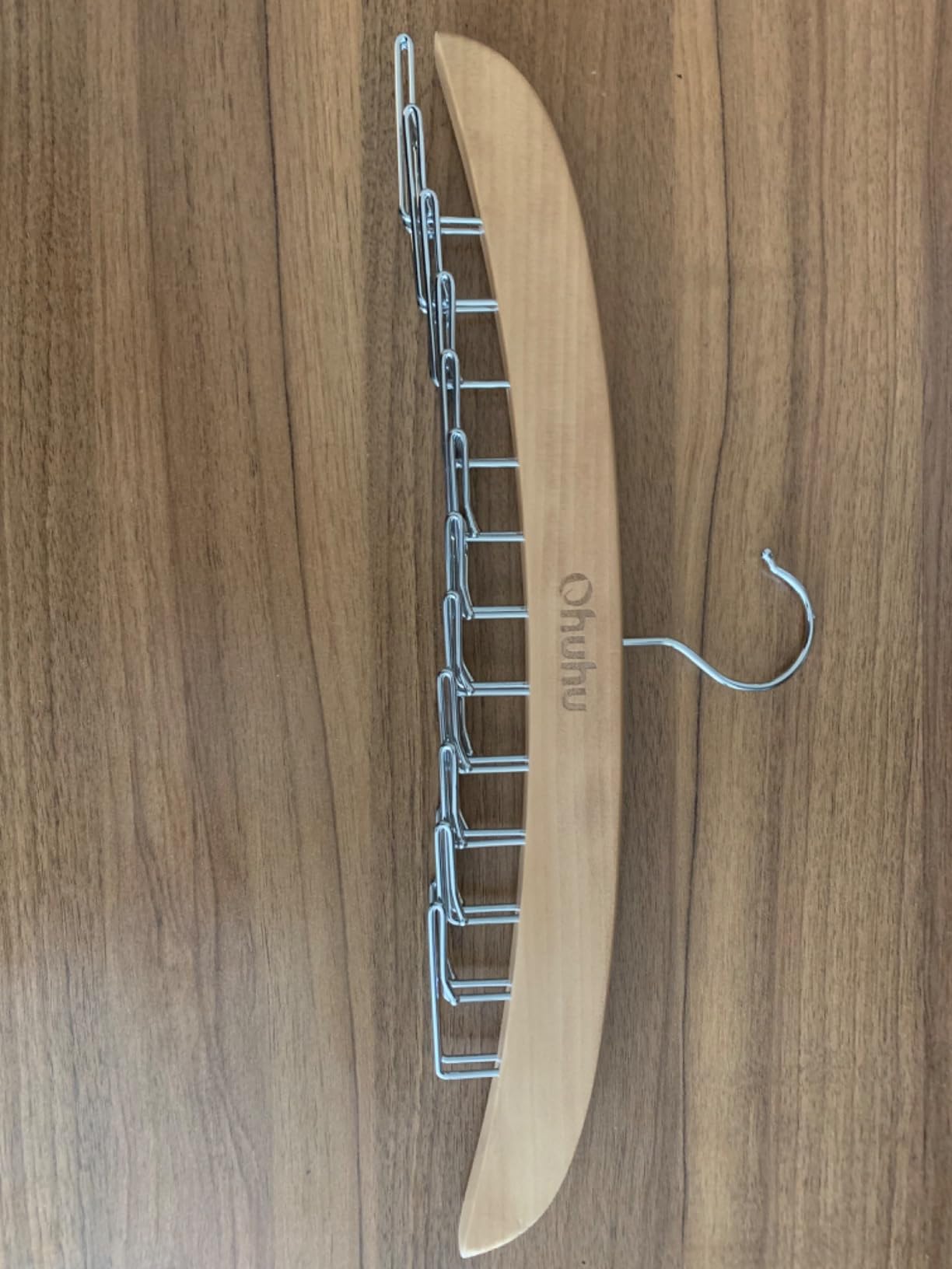 Ohuhu 24-Hook Wooden Tie Rack, 360° Rotating Rustproof Closet Hanger customer photo 1