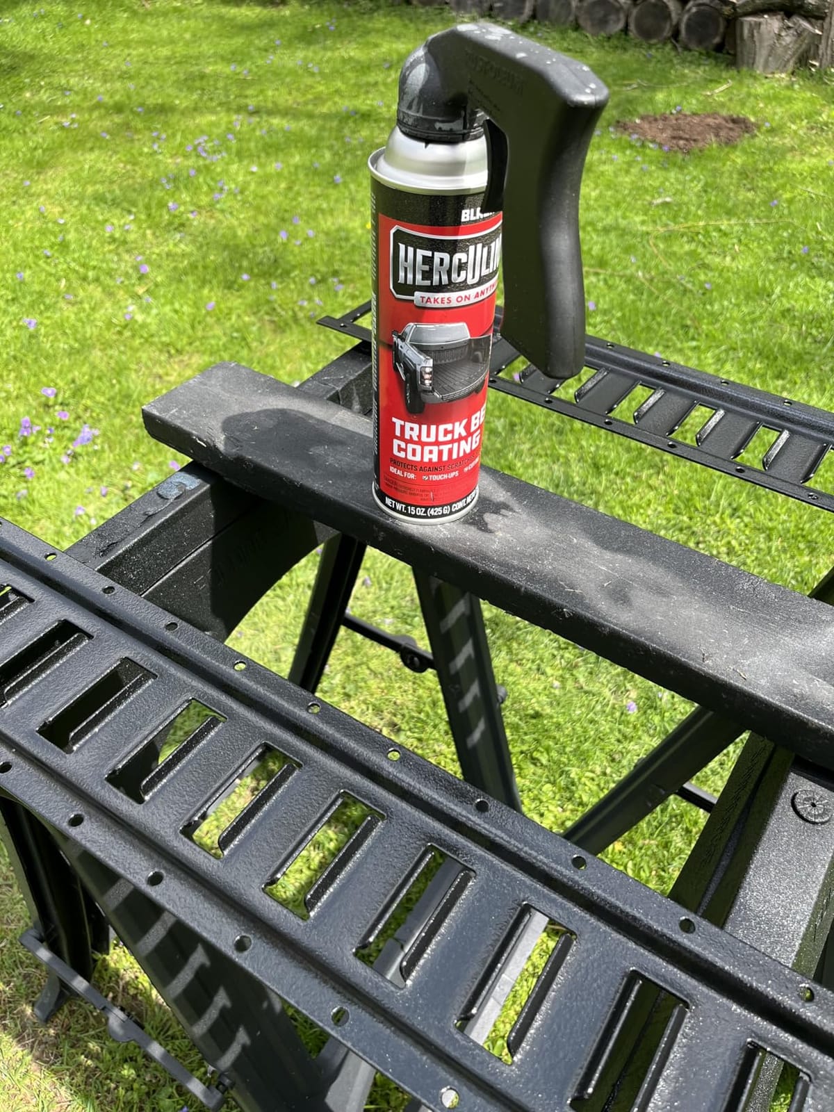 Herculiner Aerosol Spray Truck Bed Liner, 15 Ounce Spray Can, Black, Textured, Suitable For All Truck Beds, 6-7 sq ft Coverage customer photo 2