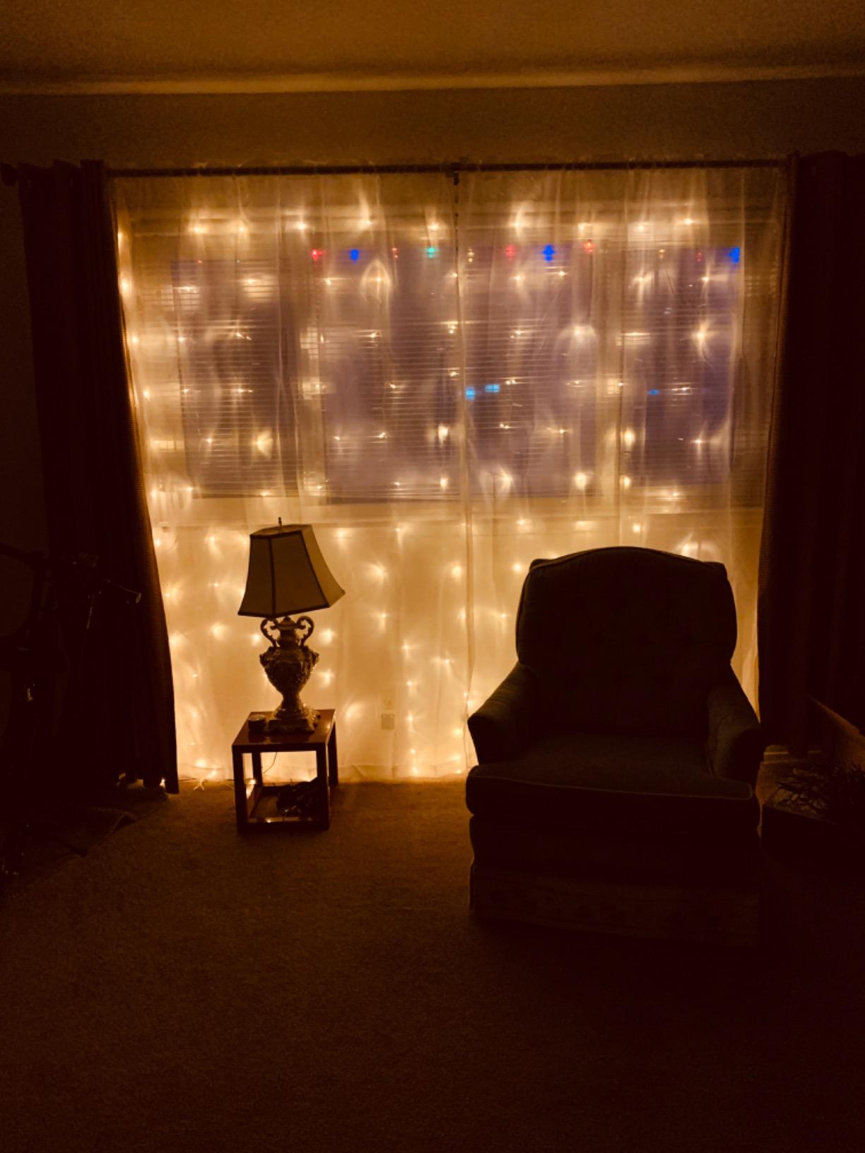 Twinkle Star 300 LED Curtain String Lights, Warm White customer photo 1