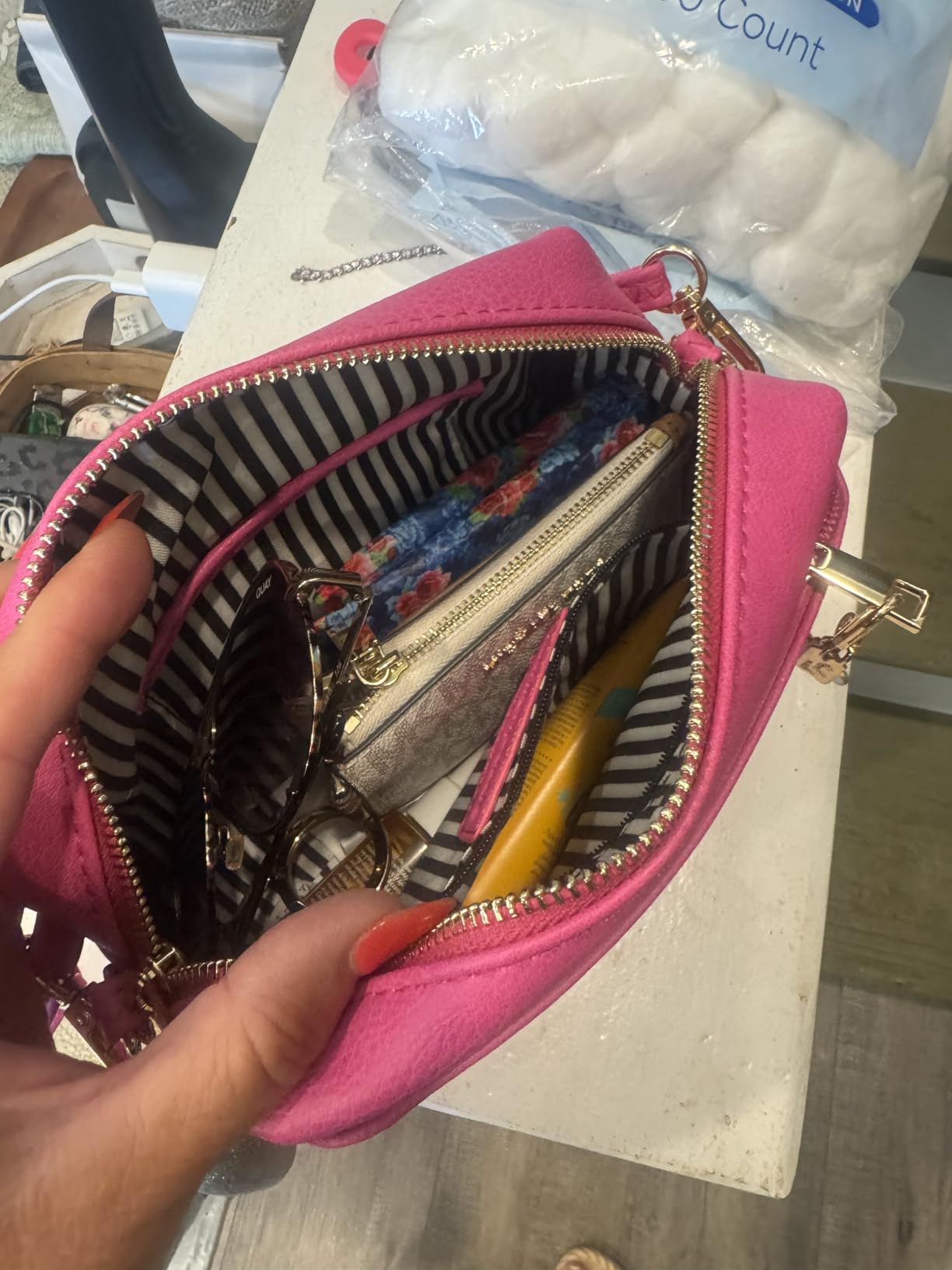 FashionPuzzle Triple Zip Small Crossbody Bag customer photo 2