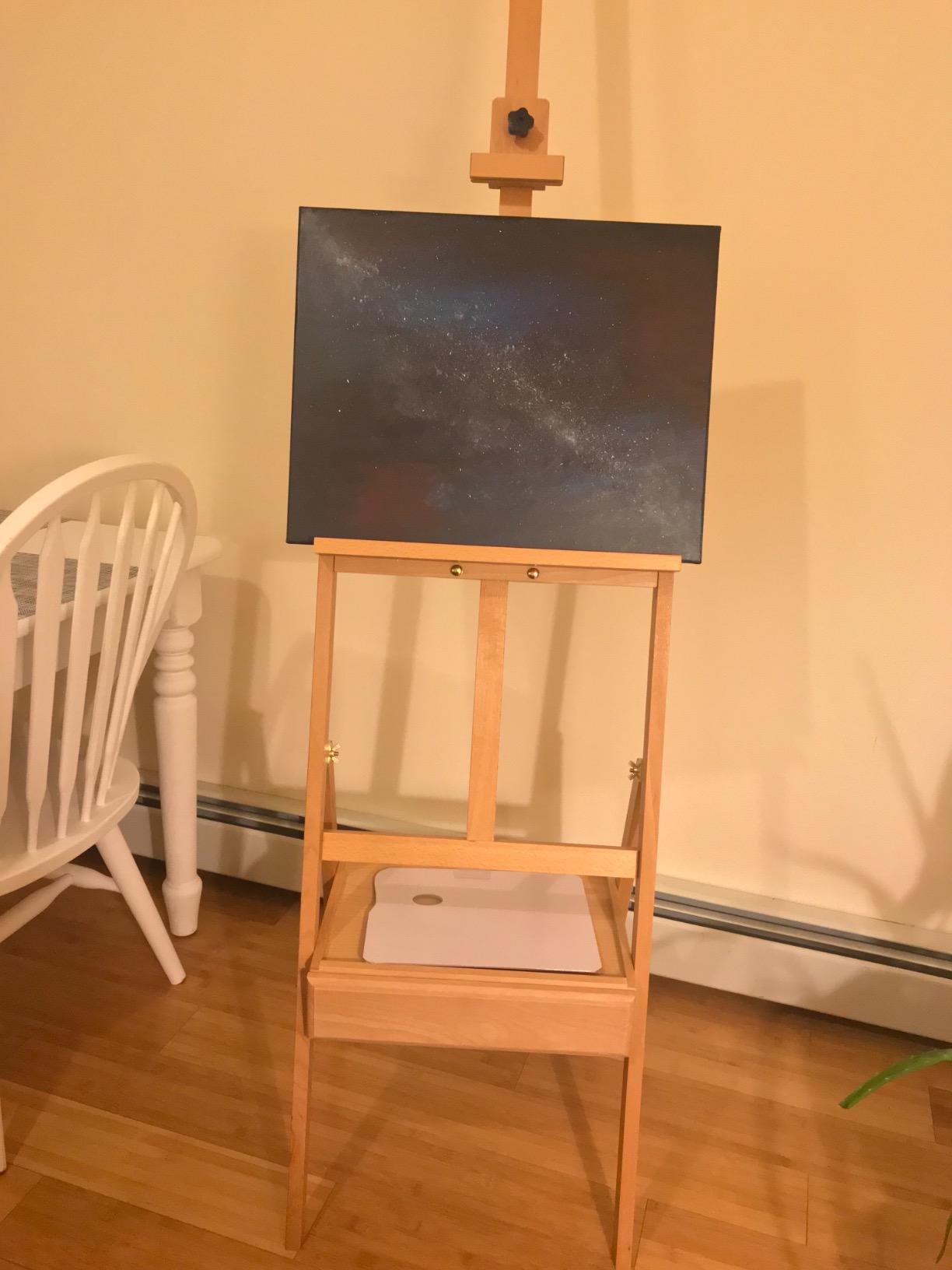 U.S. Art Supply Large Wooden H-Frame Easel with Storage Drawer & Shelf customer photo 1