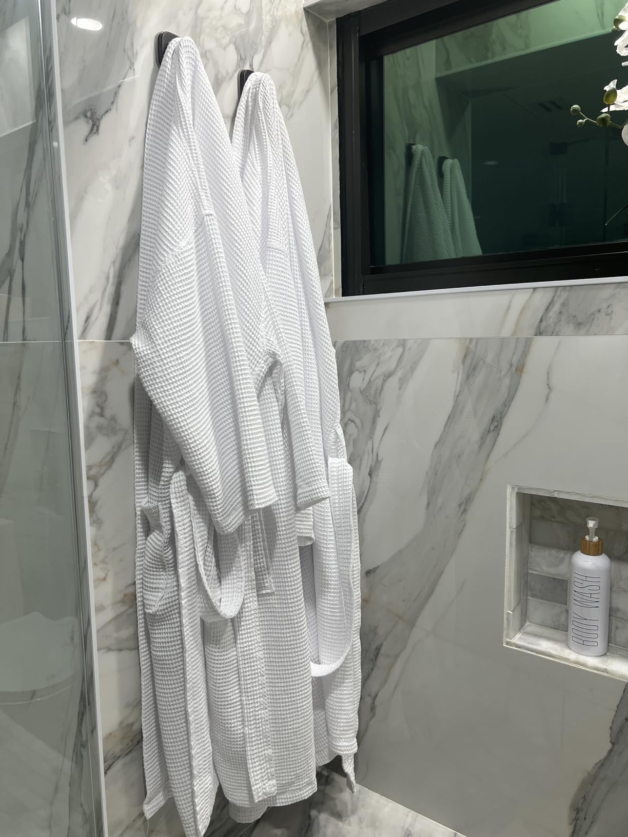 Turquaz Womens Lightweight Waffle Kimono Bathrobe for Men - Soft Quick-Dry Spa & Summer Towel Robe, Cotton Blend customer photo 2