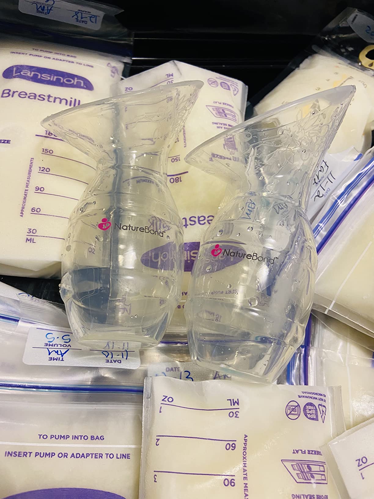 NatureBond Silicone Breast Pump with lid, Stopper, Strap, Pouch. Breastfeeding Essential Premium All in 1 Set. 3.4oz 100ml (Premium All-in-ONE) customer photo 2