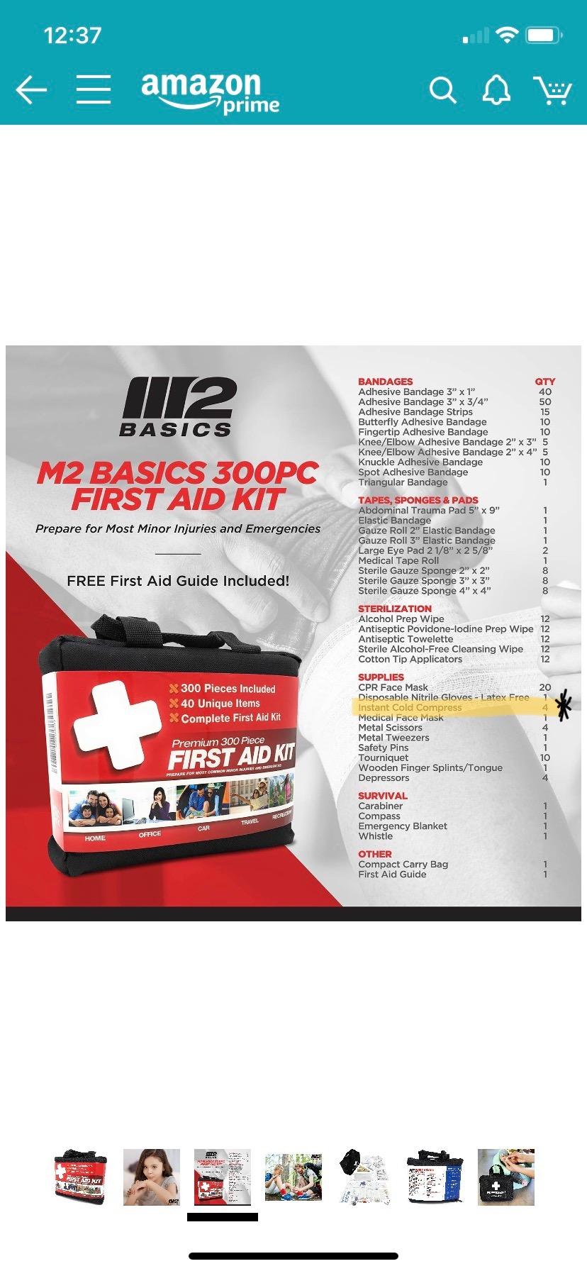 M2 BASICS 300 Piece First Aid Kit w/Durable Bag for Home, Business, Office customer photo 2