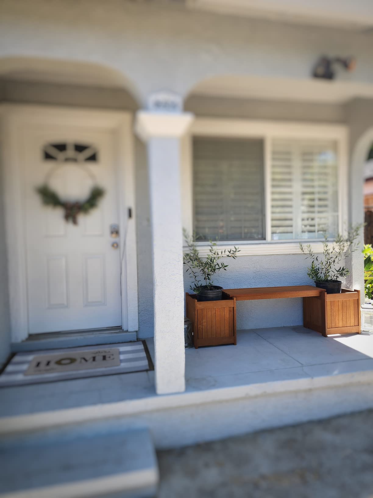 Furinno TIOMAN Outdoor Planter Box with Bench, Natural customer photo 2