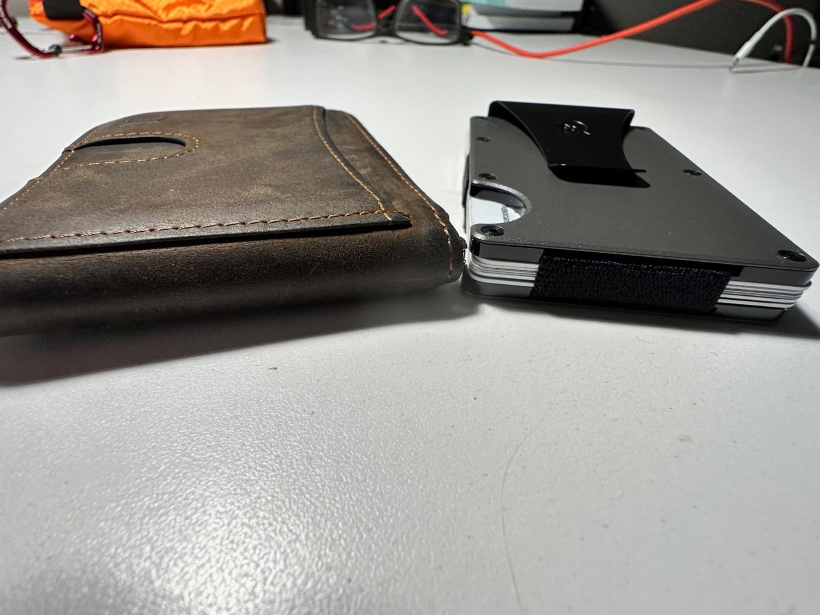 The Ridge Wallet for Men - Slim Minimalist Compact Wallet and Card Holder, RFID Protected Front Pocket Wallets for Men with Integrated Money Clip (Royal Black) customer photo 1