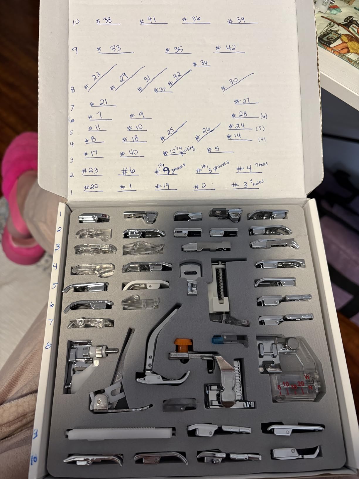 Sewing Machine Presser Feet Set 42 Pcs for Brother, Babylock, Singer, Janome, Elna, Toyota, New Home, Simplicity, Necchi, Kenmore, and Most of Low Shank Sewing Machines customer photo 1