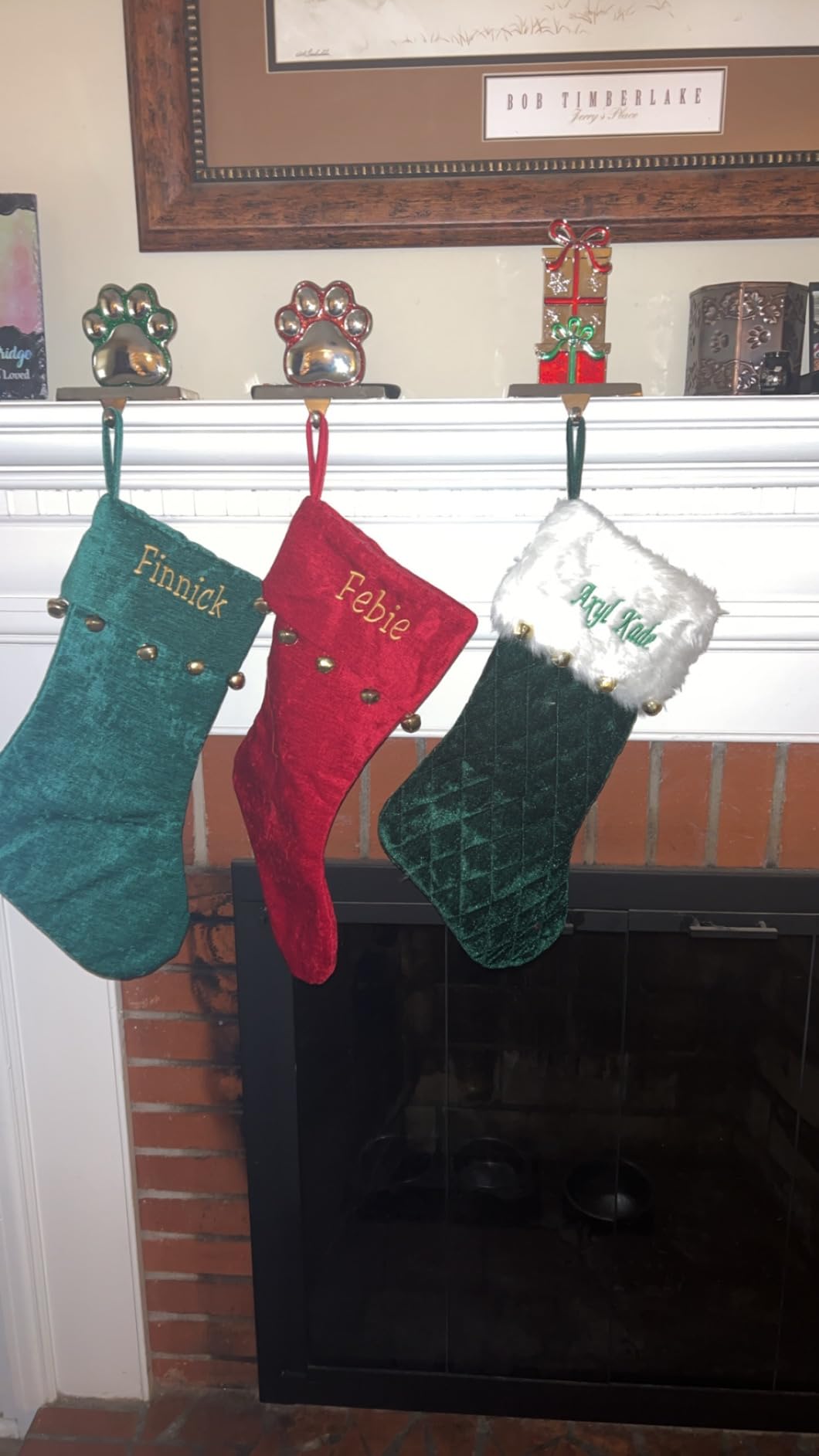 GiftsForYouNow Red Velvet Quilted Personalized Christmas Stocking with Bells, 21
