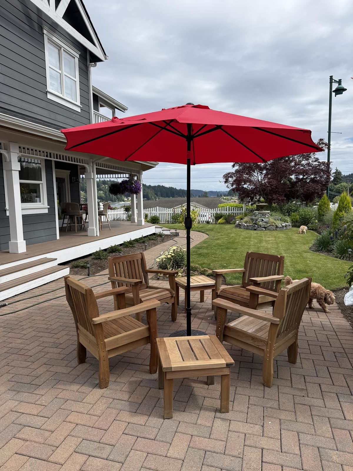 Sunnyglade 9' Patio Umbrella Outdoor Table Umbrella with 8 Ribs Tan customer photo 2