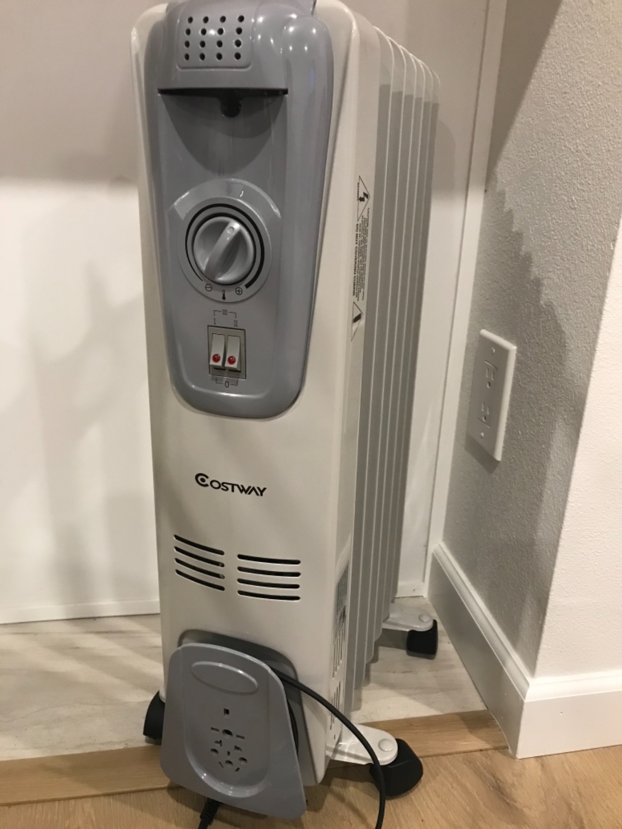 TANGKULA Electric Oil Heater, 1500W Oil Filled Radiator Heater w/Tip-over and Overheating Protection, Portable Radiant Heater with Adjustable Thermostat, 3 Heating Modes for Home Office customer photo 2