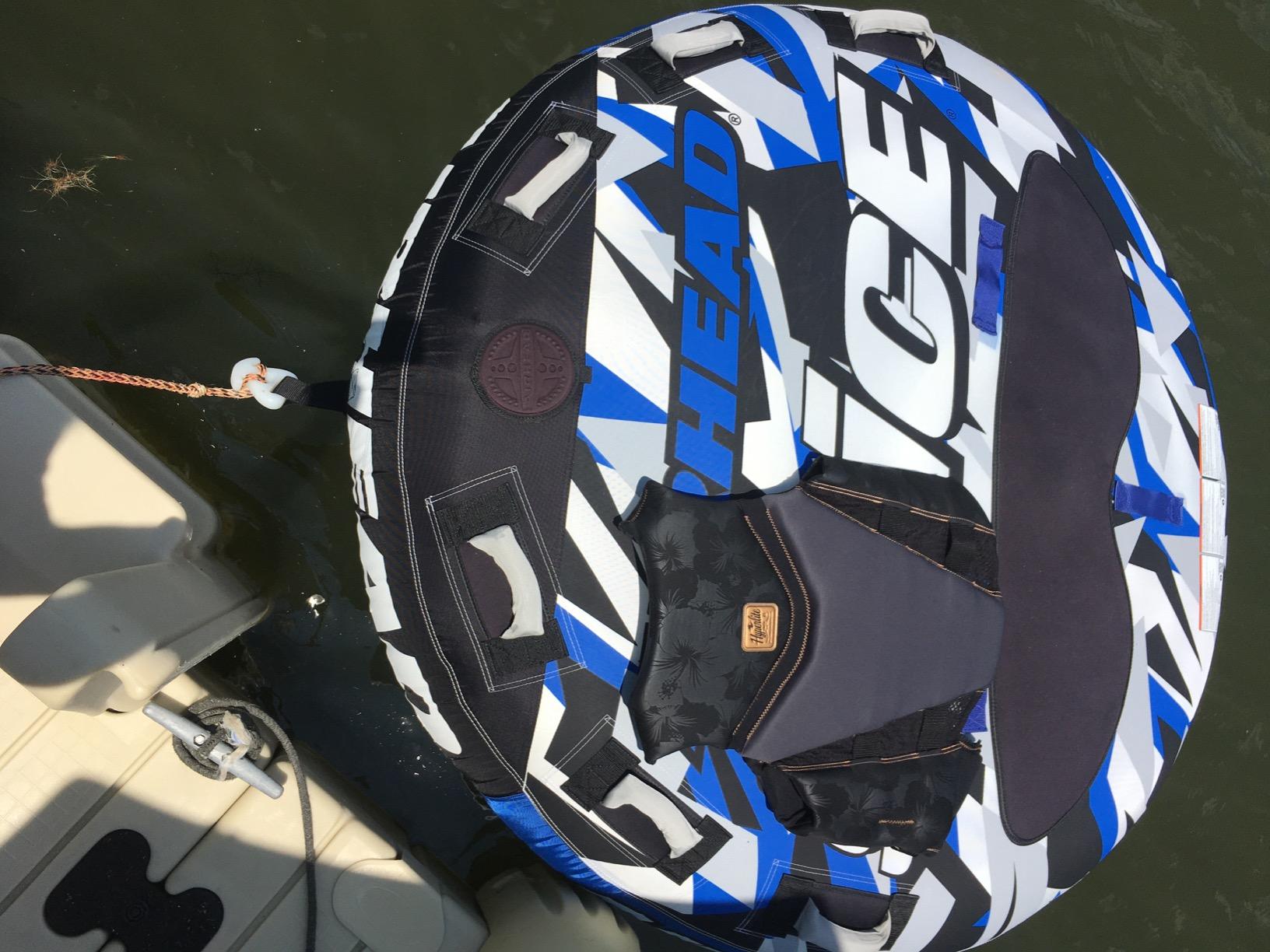 Airhead Slice Towable 2-4 Rider Models, Tube for Boating and Water Sports, Heavy Duty Full Nylon Cover with Zipper, EVA Foam Pads, and Patented Speed Safety Valve for Easy Inflating & Deflating customer photo 2