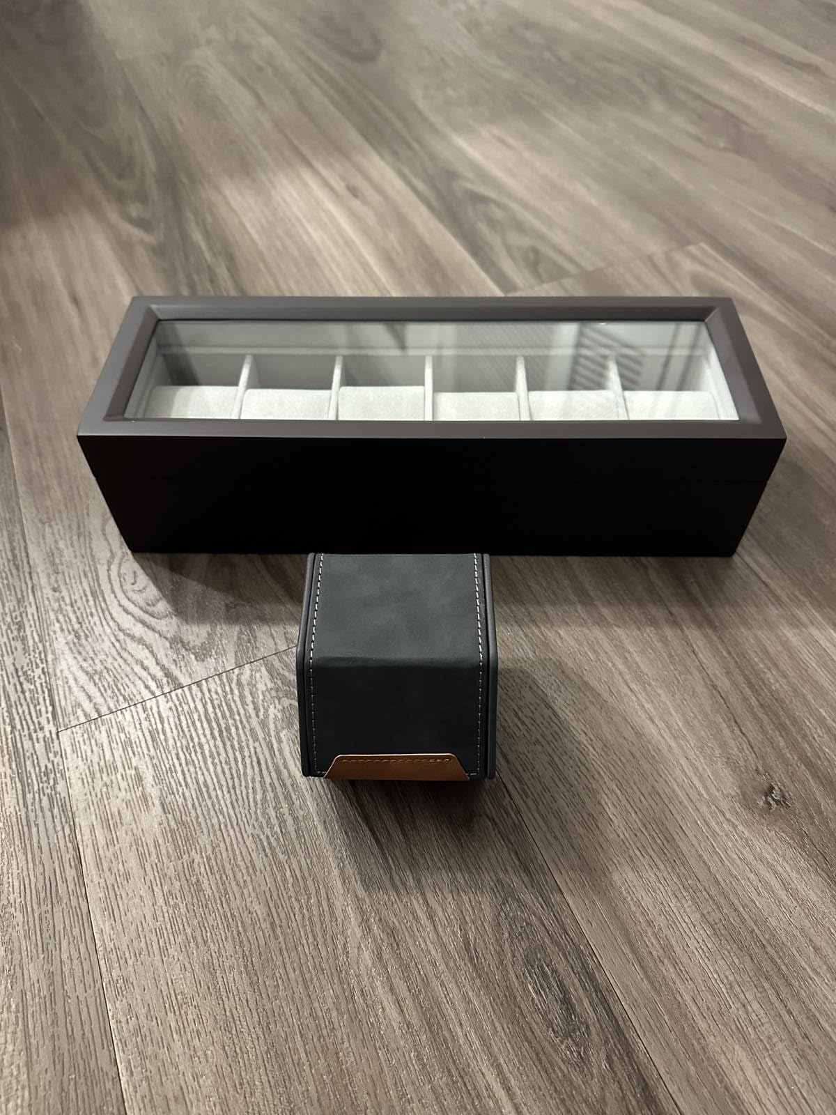 CASE ELEGANCE 6-Slot Wood Watch Box with Glass Top - Espresso customer photo 2