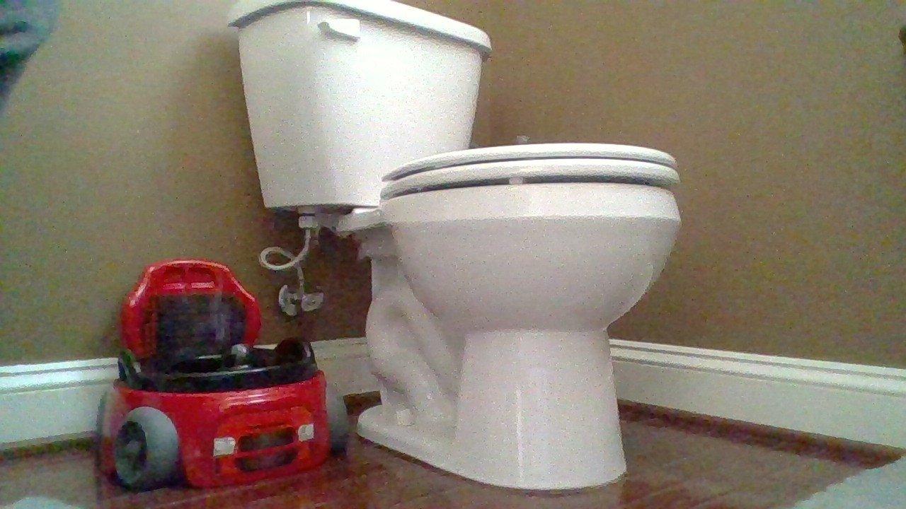 The First Years Training Wheels Racer Potty Training Toilet - Race Car Training Potty - Includes Detachable Toddler Toilet Seat and Kids Potty - Ages 18 Months and Up customer photo 1
