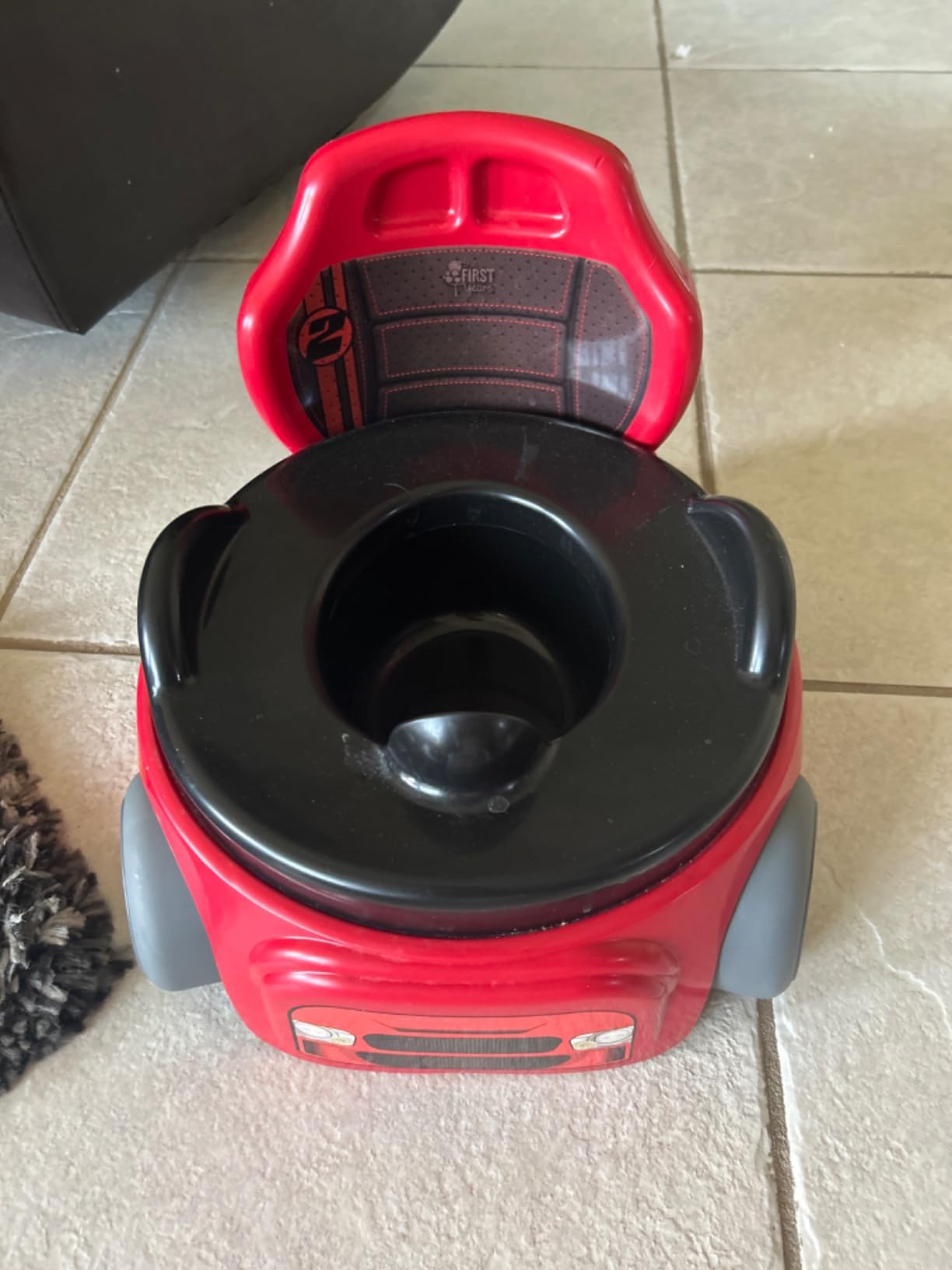 The First Years Training Wheels Racer Potty Training Toilet - Race Car Training Potty - Includes Detachable Toddler Toilet Seat and Kids Potty - Ages 18 Months and Up customer photo 2