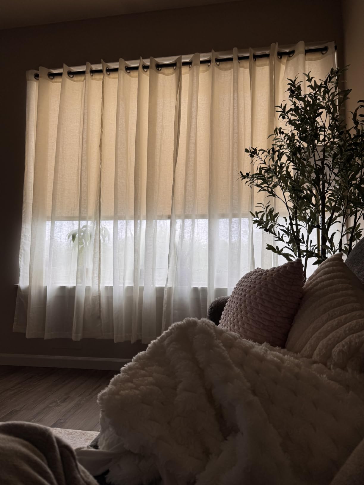 H.VERSAILTEX Natural Linen Sheer Curtains 84