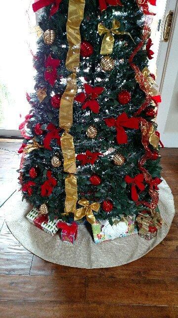 Christmas Tree Skirt, 48 inches Large Burlap Double-Layer Plain Tree Skirts, Rustic Jute Tree Skirt for Xmas Holiday Home Decor, Fall Winter Farmhouse Brown Burlap Christmas Decorations Indoor customer photo 1