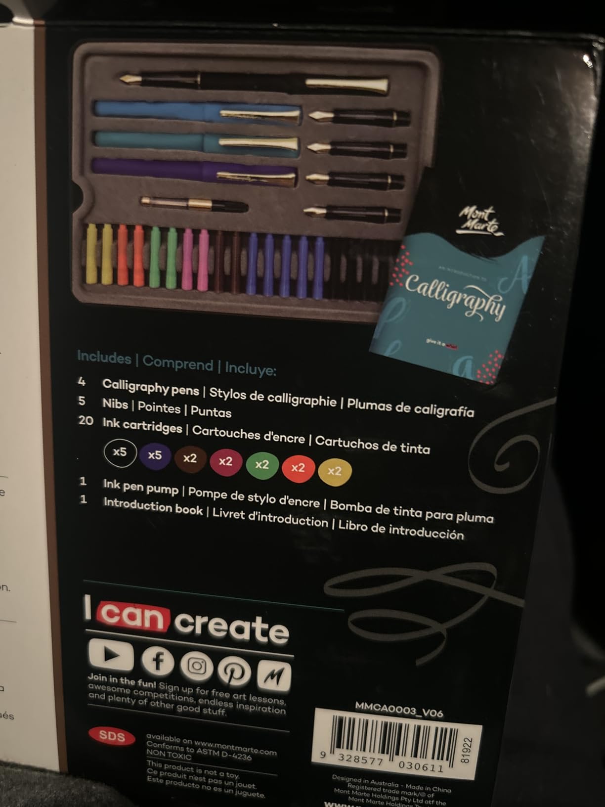 Mont Marte Calligraphy Set, 32 Piece. Includes Calligraphy Pens, Calligraphy Nibs, Ink Cartridges, Introduction Booklet and Exercise Booklet, Packaging May Vary customer photo 2