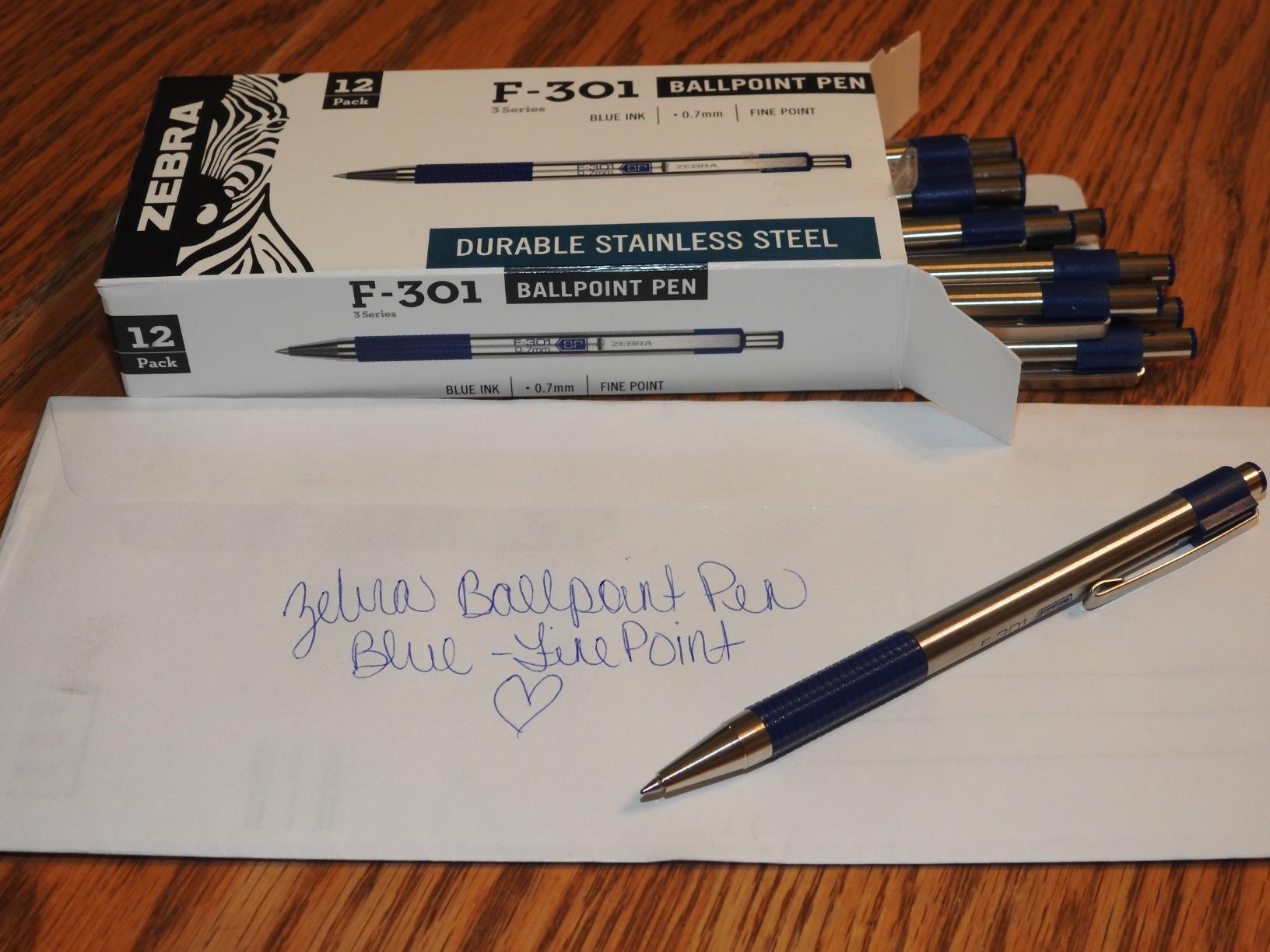 Zebra Pen STEEL F-301 Retractable Ballpoint Pen, Black Ink, 0.7mm, 4-Pack customer photo 2